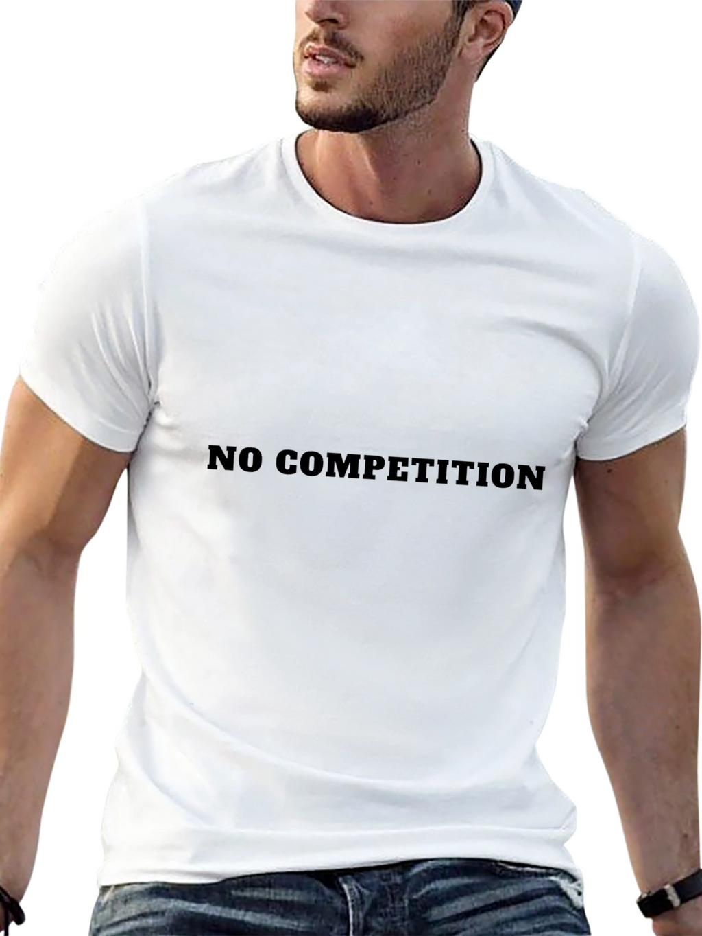 No Competition Black Graphic Tee - Bold Statement T-Shirt