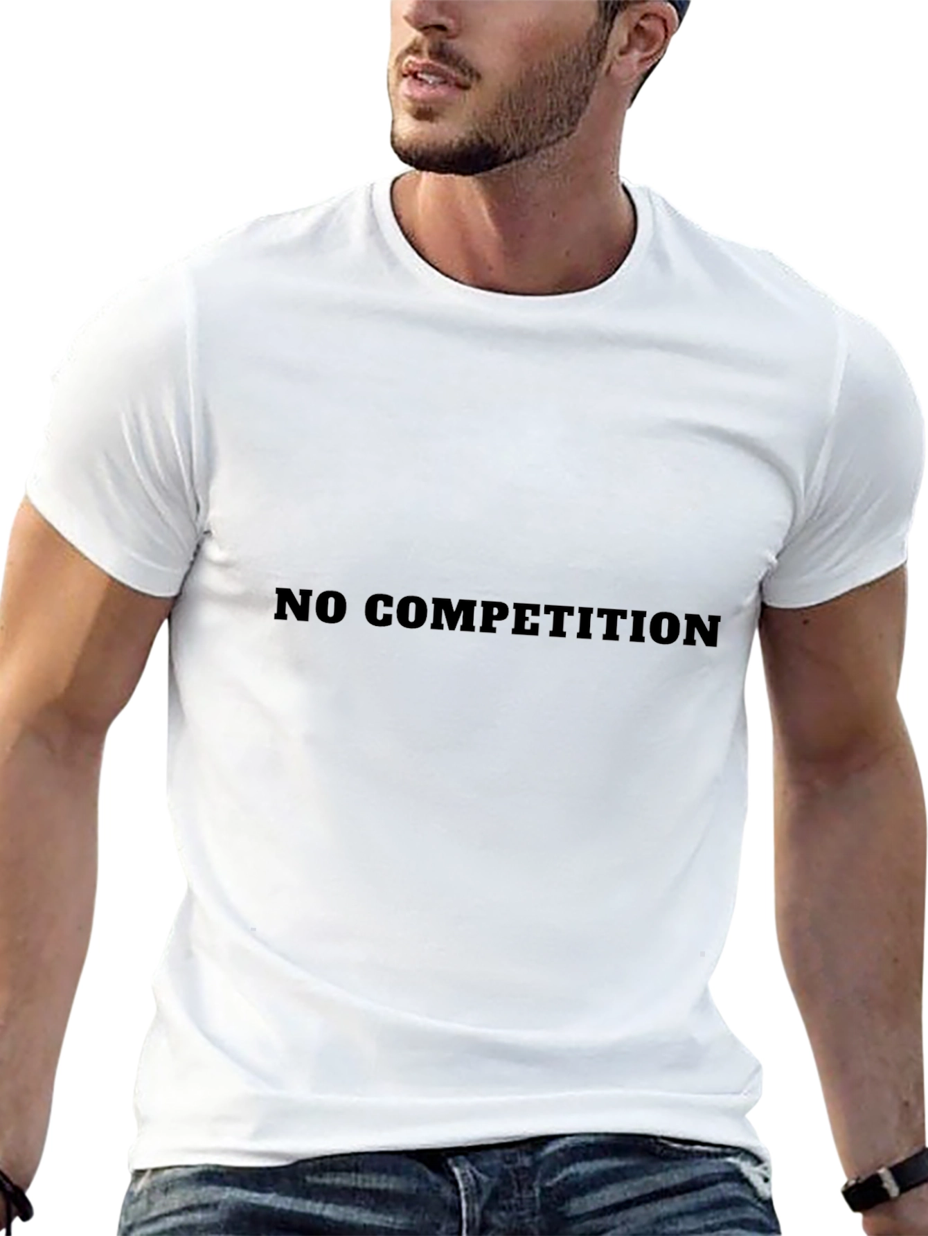 No Competition Black Graphic Tee - Bold Statement T-Shirt
