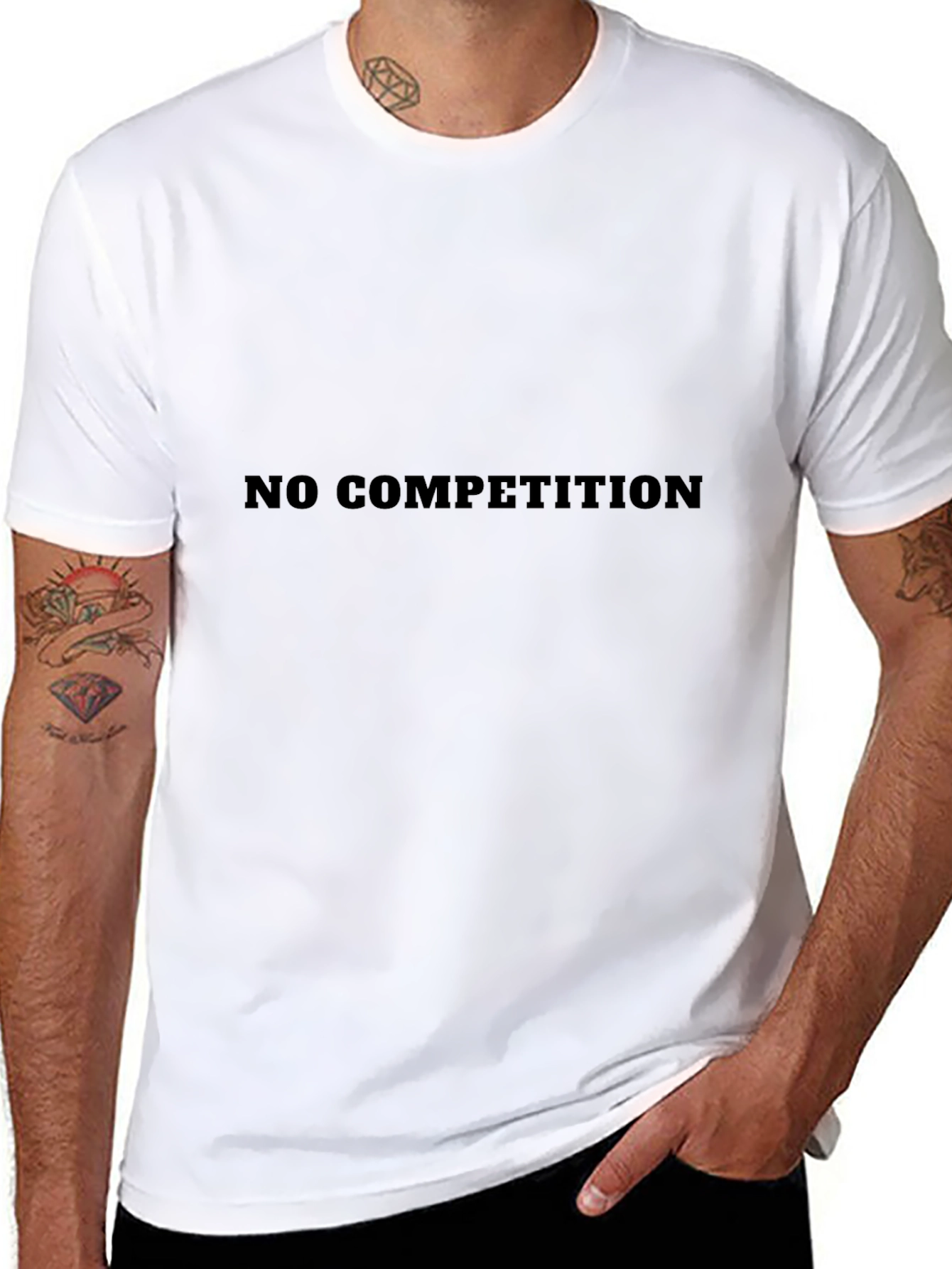 No Competition Black Graphic Tee - Bold Statement T-Shirt