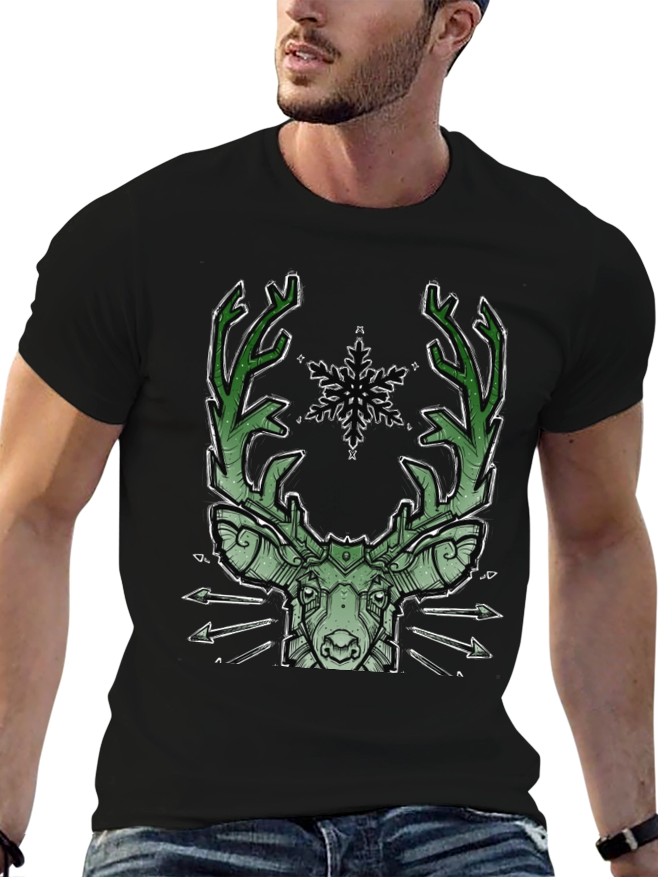 Geometric Deer Graphic Tee