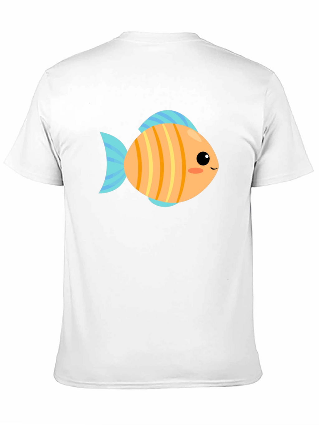 Cute Fish Graphic Tee - Black Cotton T-Shirt