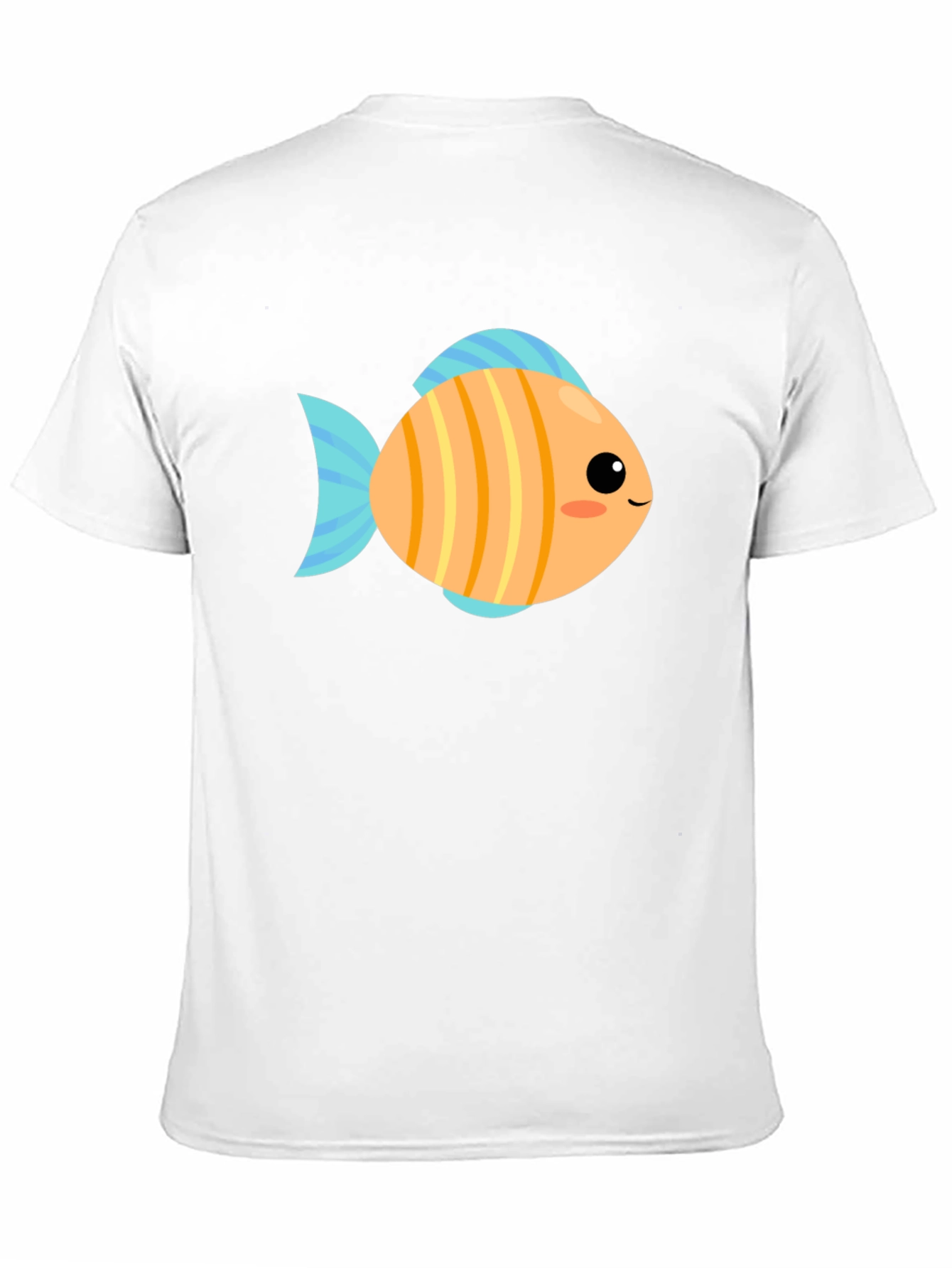 Cute Fish Graphic Tee - Black Cotton T-Shirt