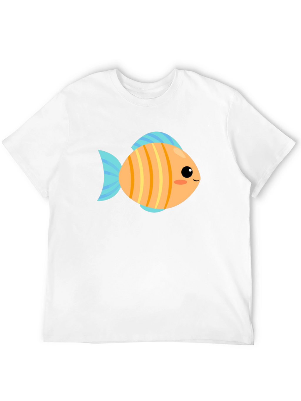 Cute Fish Graphic Tee - Black Cotton T-Shirt