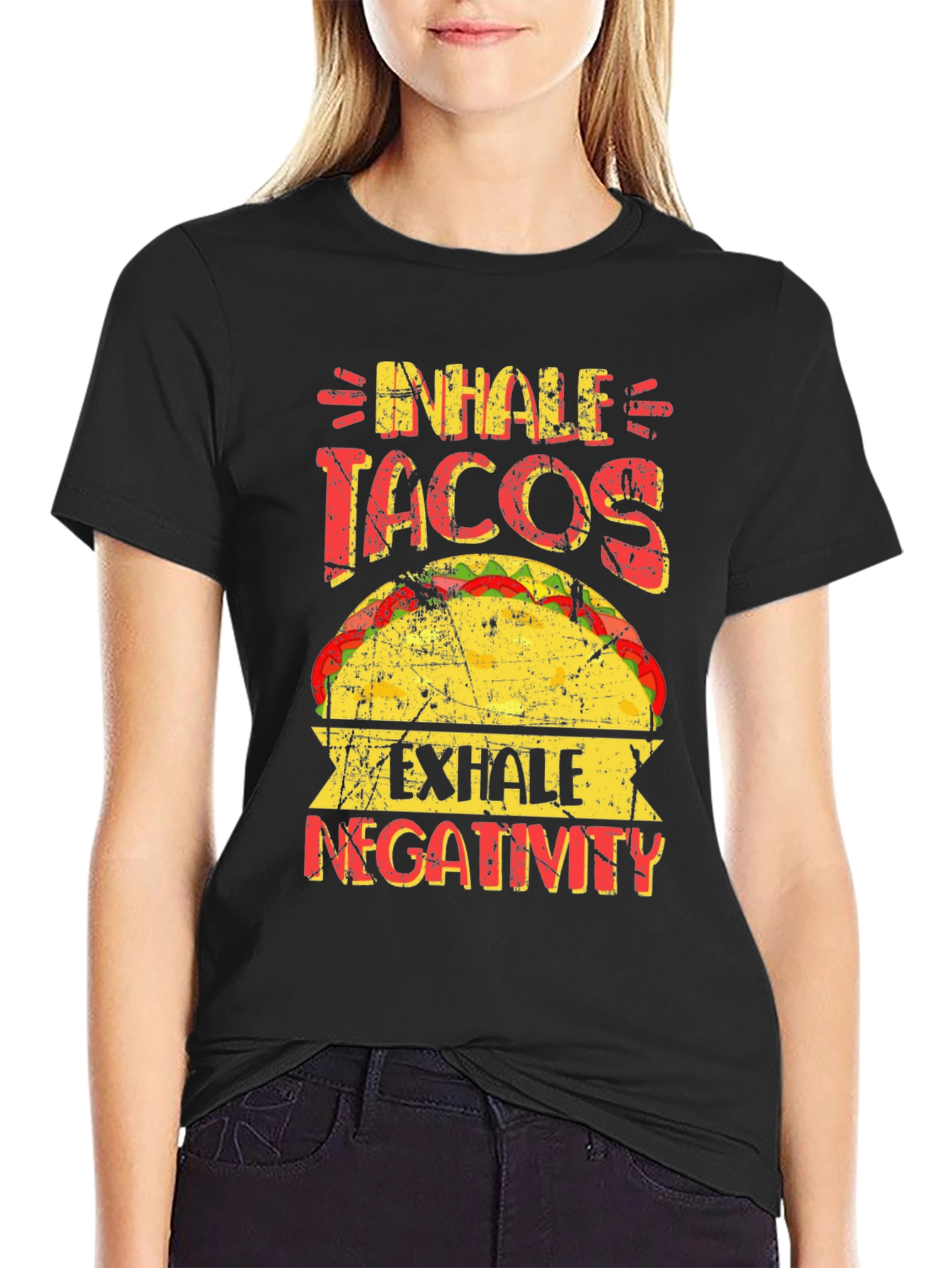 Inhale Tacos Exhale Negativity Graphic Tee