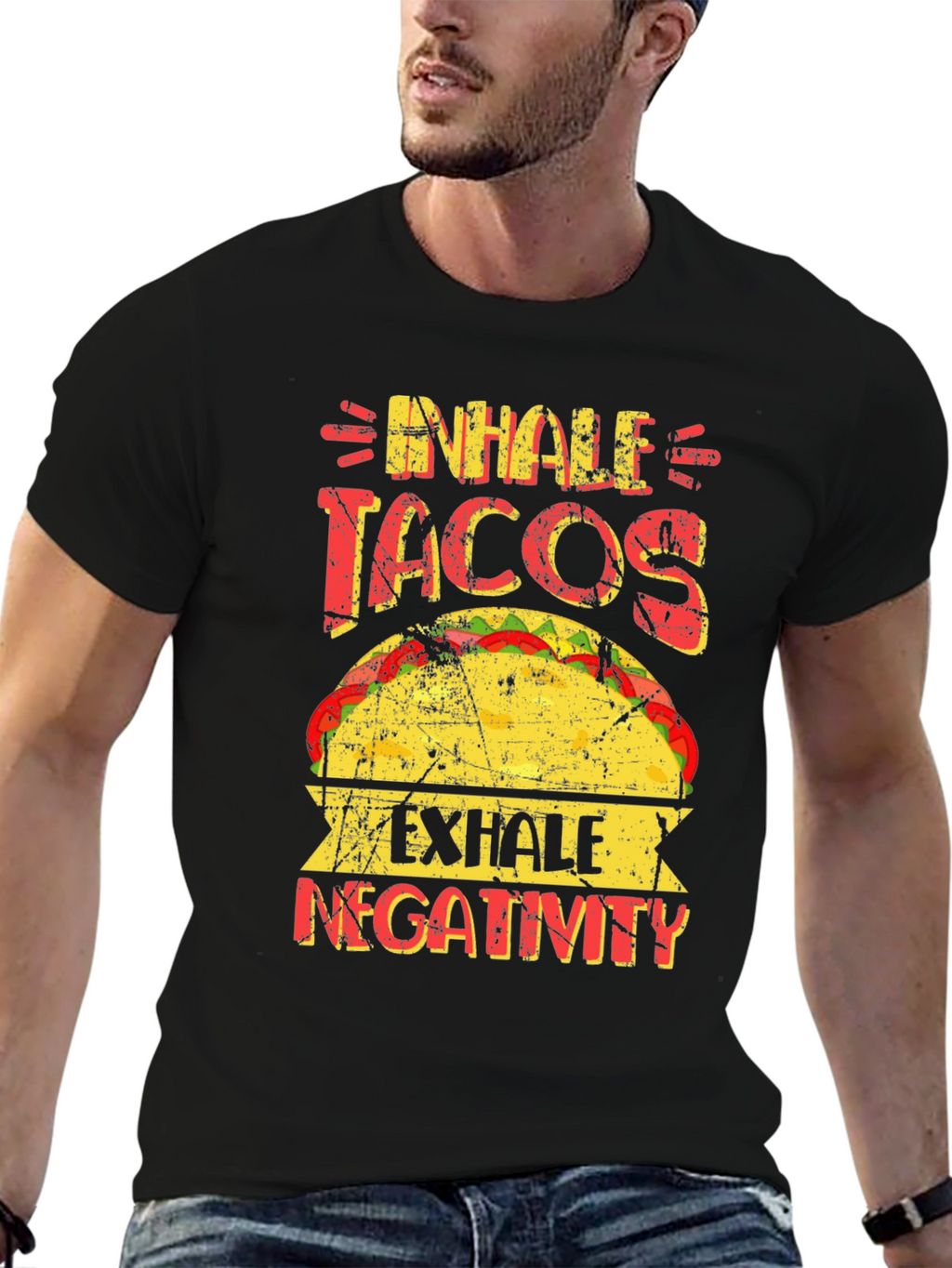 Inhale Tacos Exhale Negativity Graphic Tee