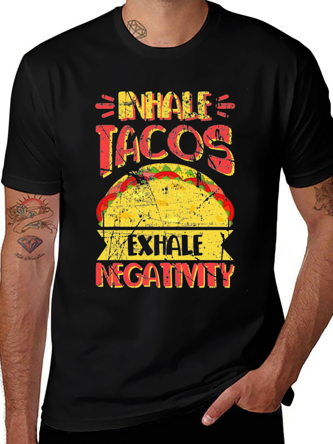 Inhale Tacos Exhale Negativity Graphic Tee