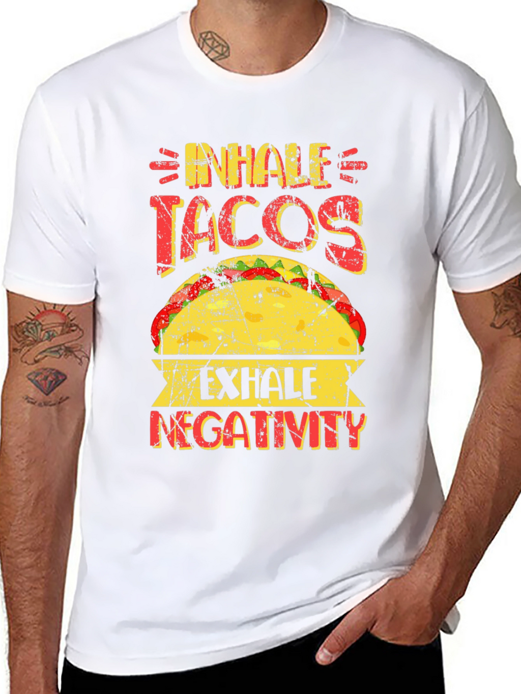 Inhale Tacos Exhale Negativity Graphic Tee
