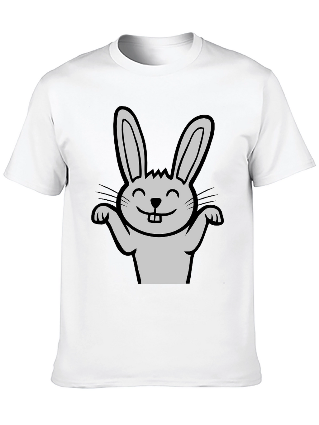 Funny Rabbit Graphic Tee - Black Casual T-Shirt