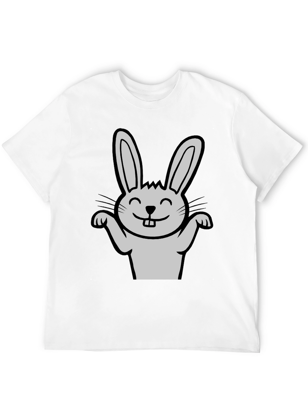Funny Rabbit Graphic Tee - Black Casual T-Shirt