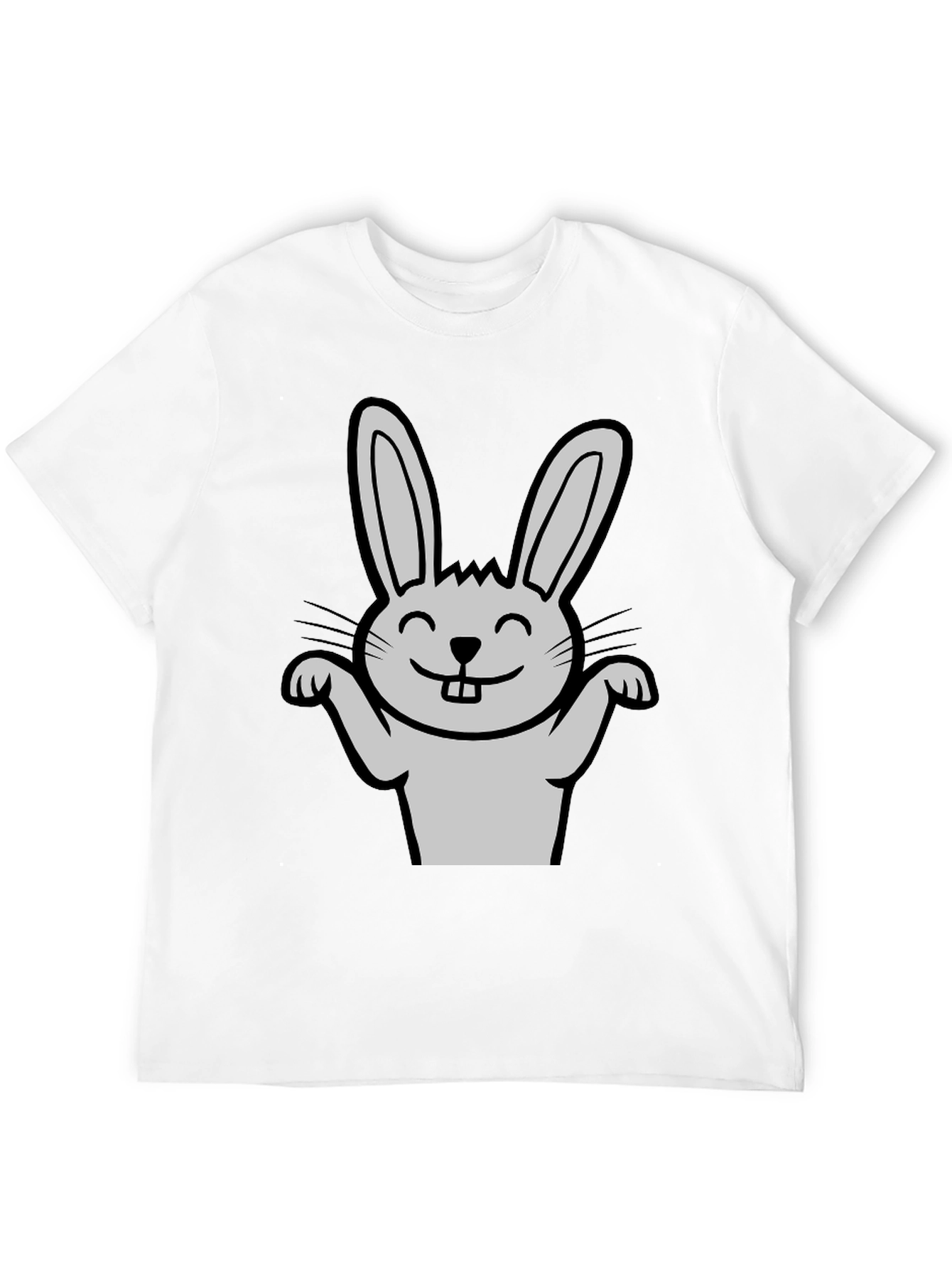 Funny Rabbit Graphic Tee - Black Casual T-Shirt