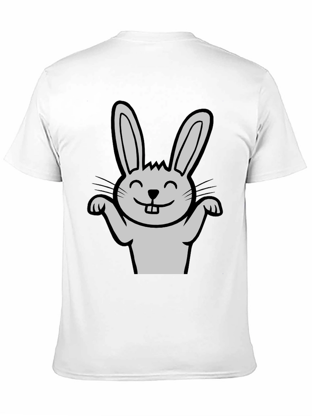 Funny Rabbit Graphic Tee - Black Casual T-Shirt