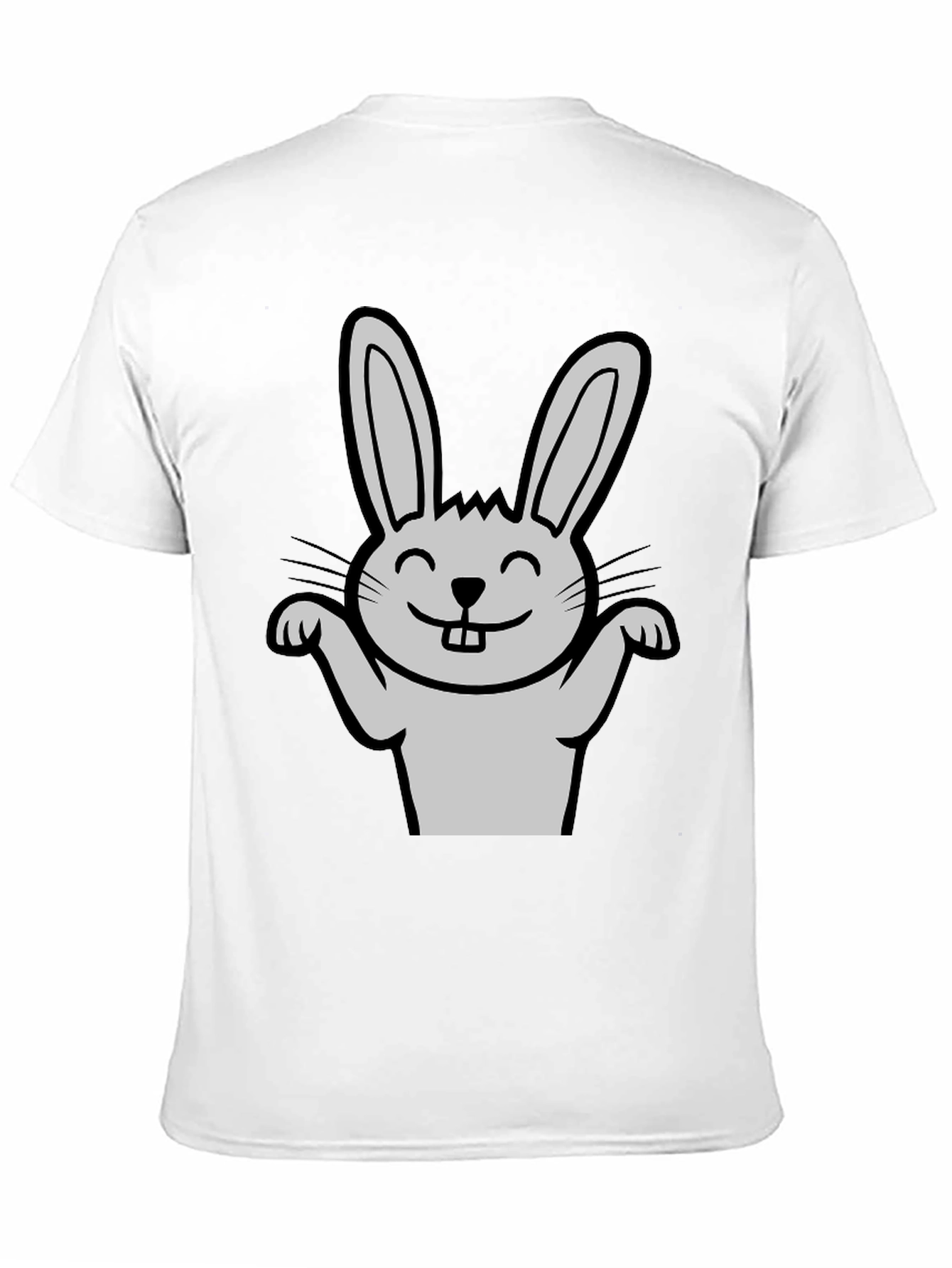 Funny Rabbit Graphic Tee - Black Casual T-Shirt