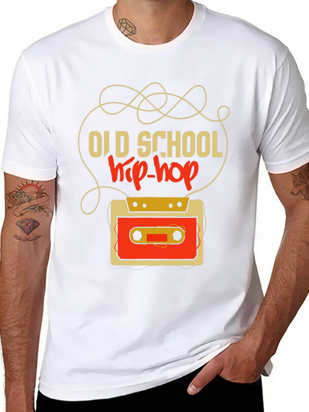 Old School Hip-Hop Cassette Tape Graphic Tee
