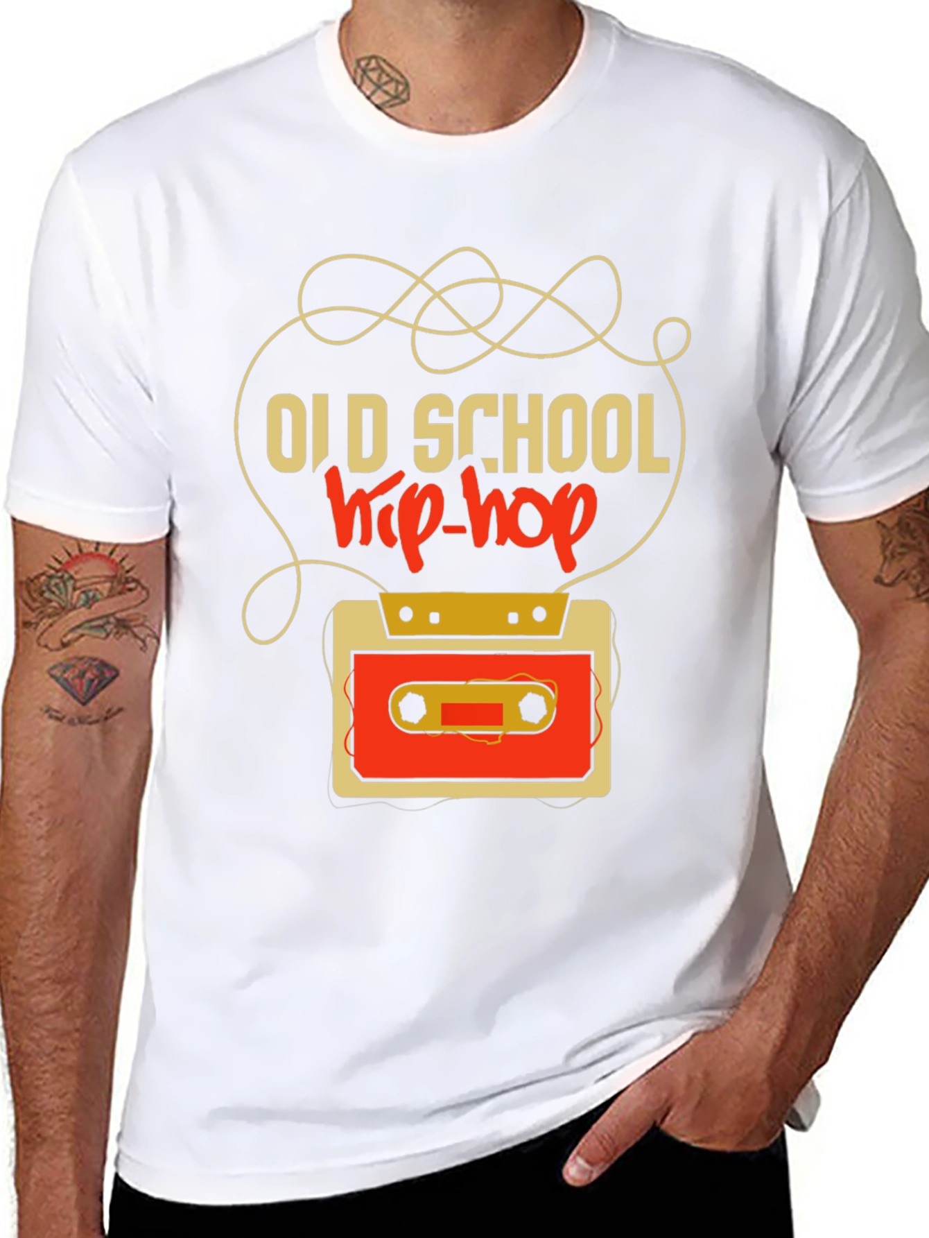 Old School Hip-Hop Cassette Tape Graphic Tee