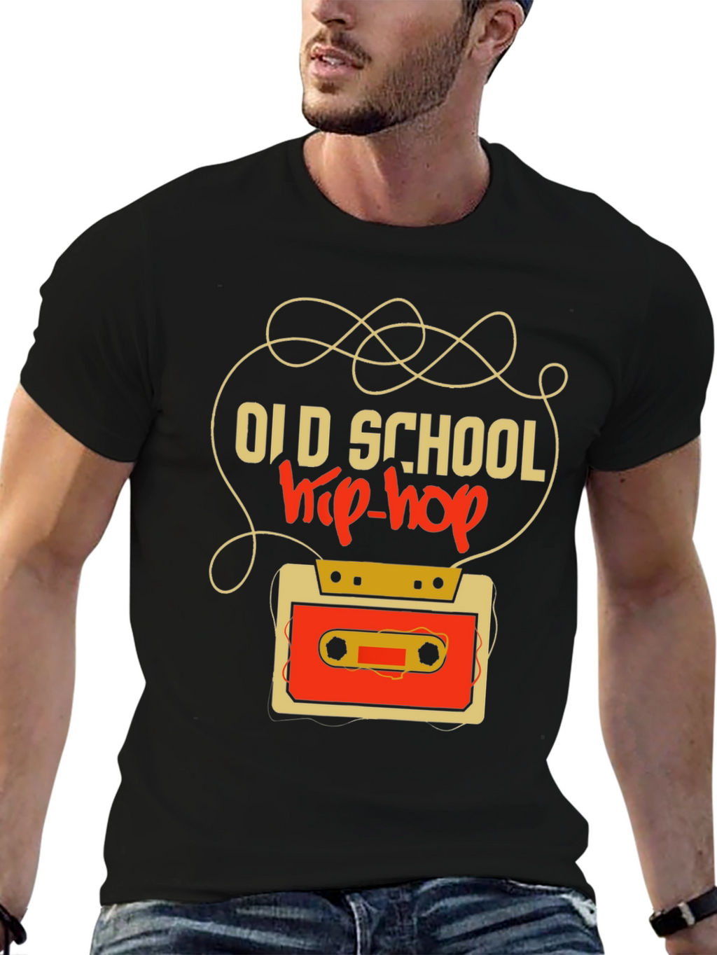 Old School Hip-Hop Cassette Tape Graphic Tee
