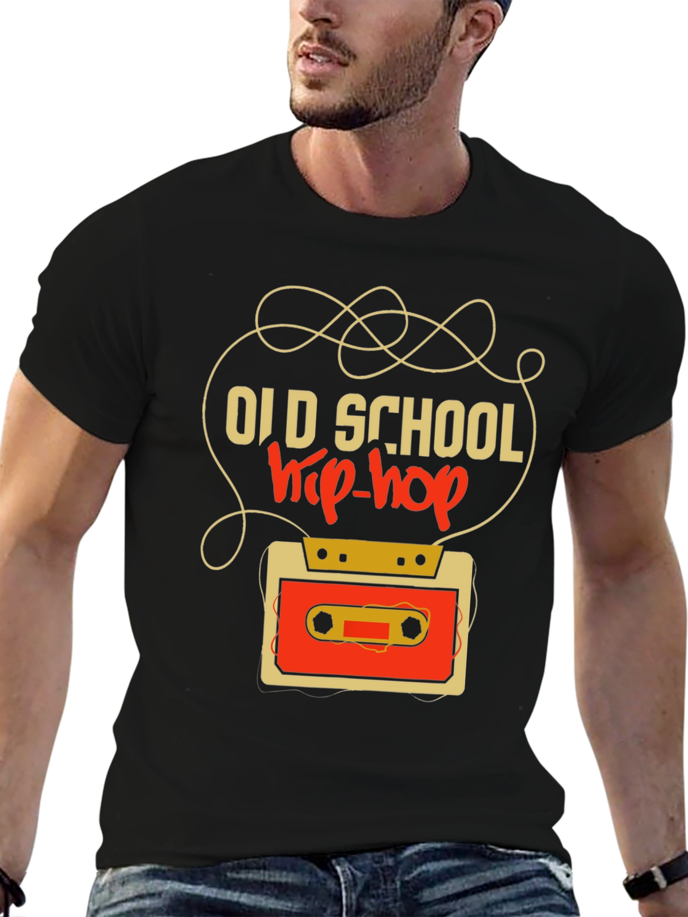 Old School Hip-Hop Cassette Tape Graphic Tee