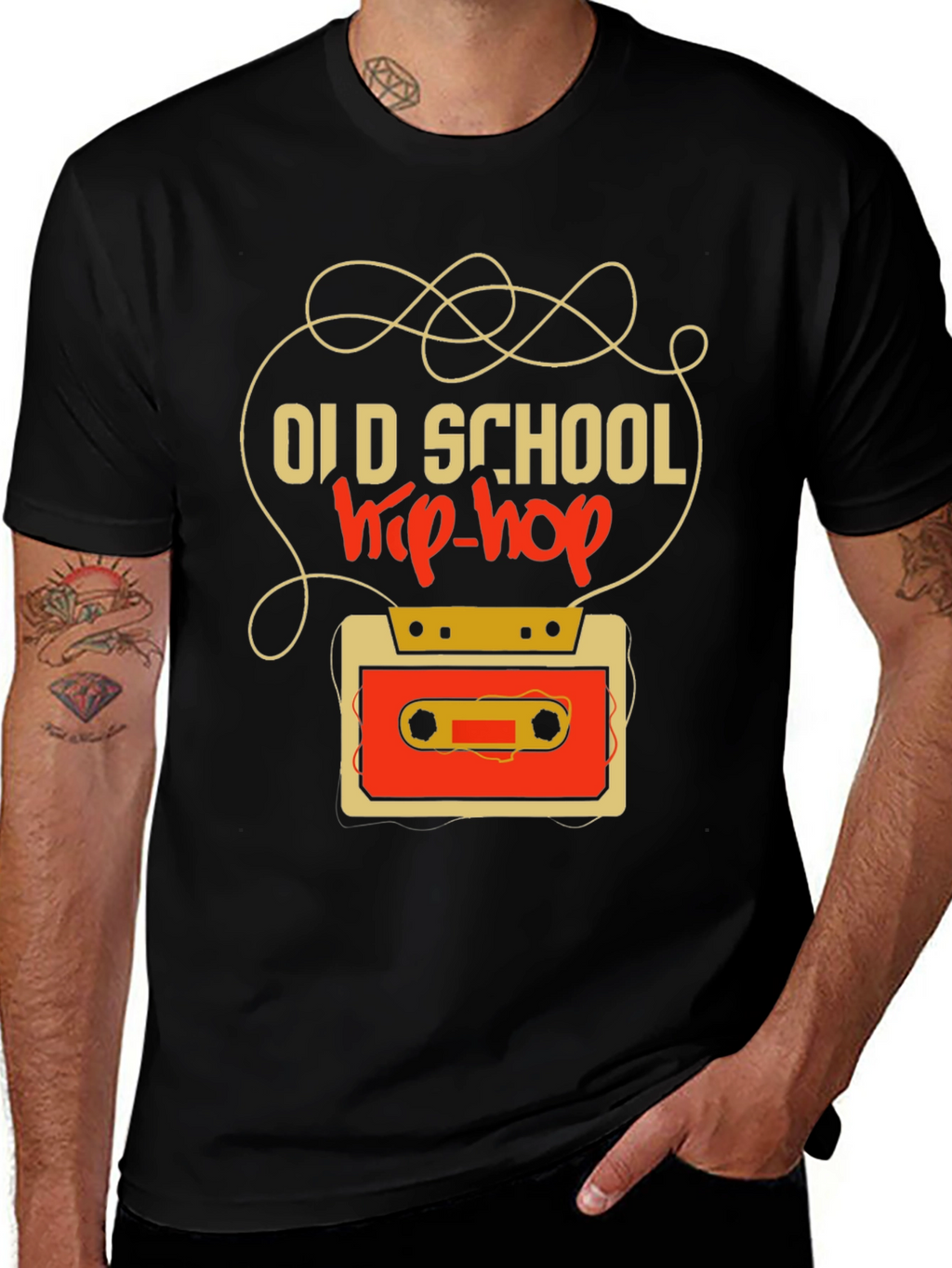Old School Hip-Hop Cassette Tape Graphic Tee