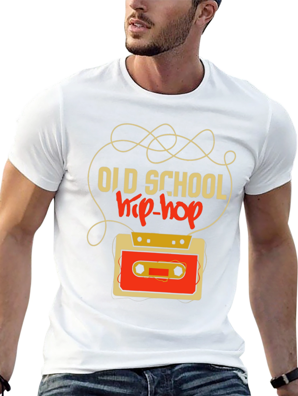 Old School Hip-Hop Cassette Tape Graphic Tee
