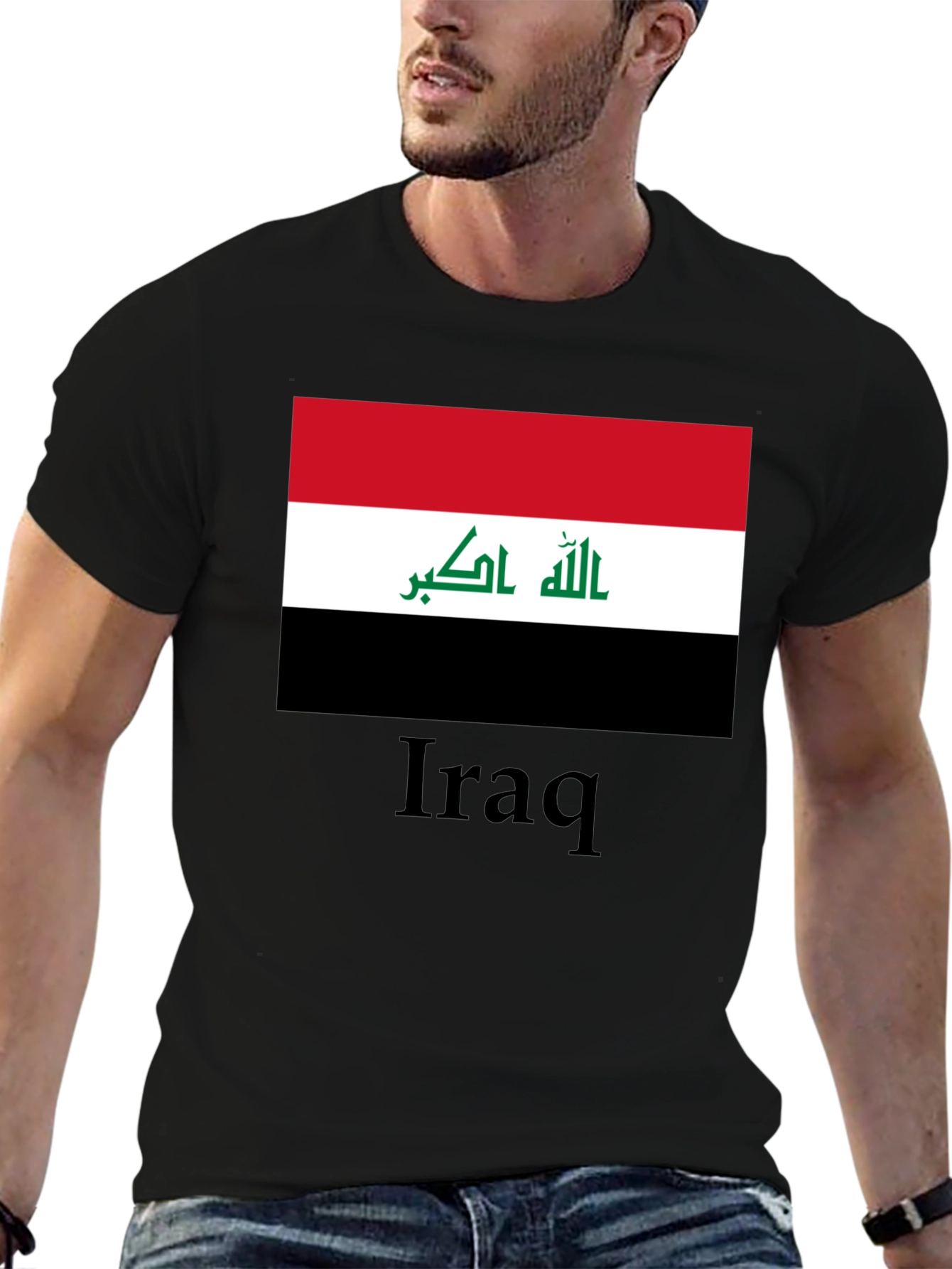 Iraq Flag T-Shirt - Black