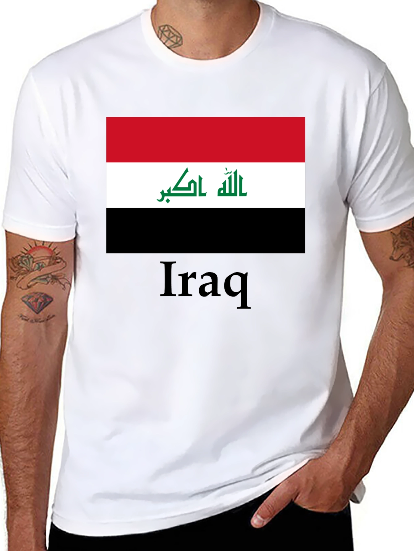 Iraq Flag T-Shirt - Black