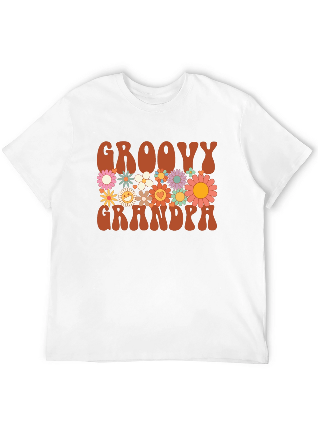 Groovy Grandpa Graphic Tee - Retro Floral Design