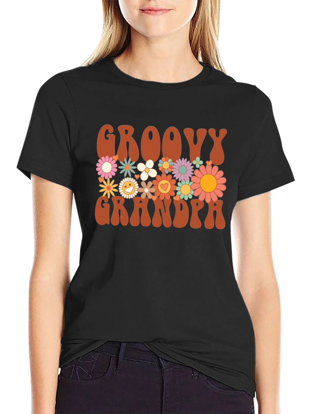 Groovy Grandpa Graphic Tee - Retro Floral Design
