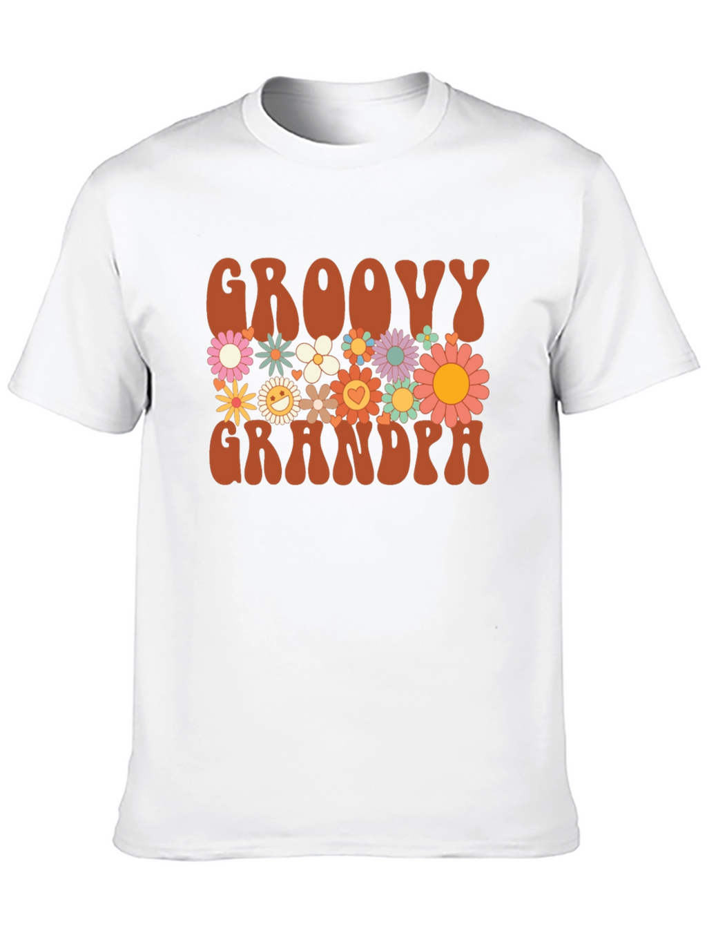 Groovy Grandpa Graphic Tee - Retro Floral Design