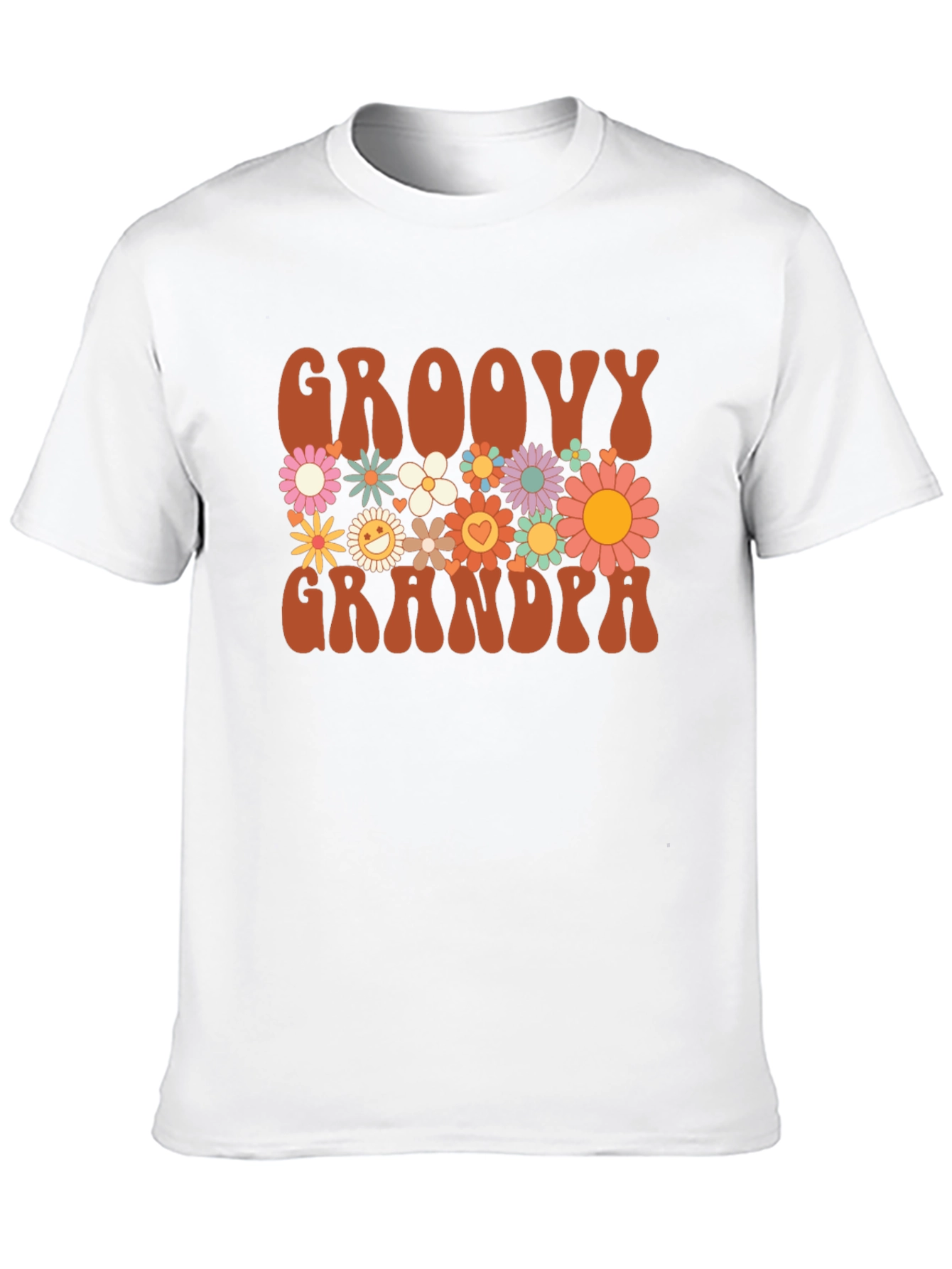 Groovy Grandpa Graphic Tee - Retro Floral Design