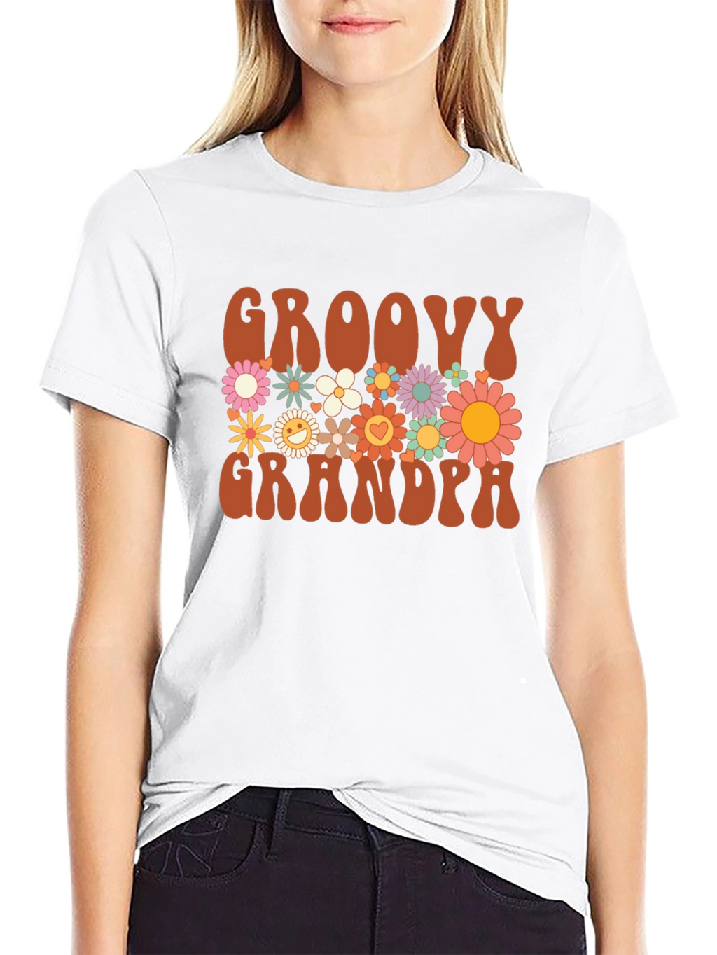 Groovy Grandpa Graphic Tee - Retro Floral Design