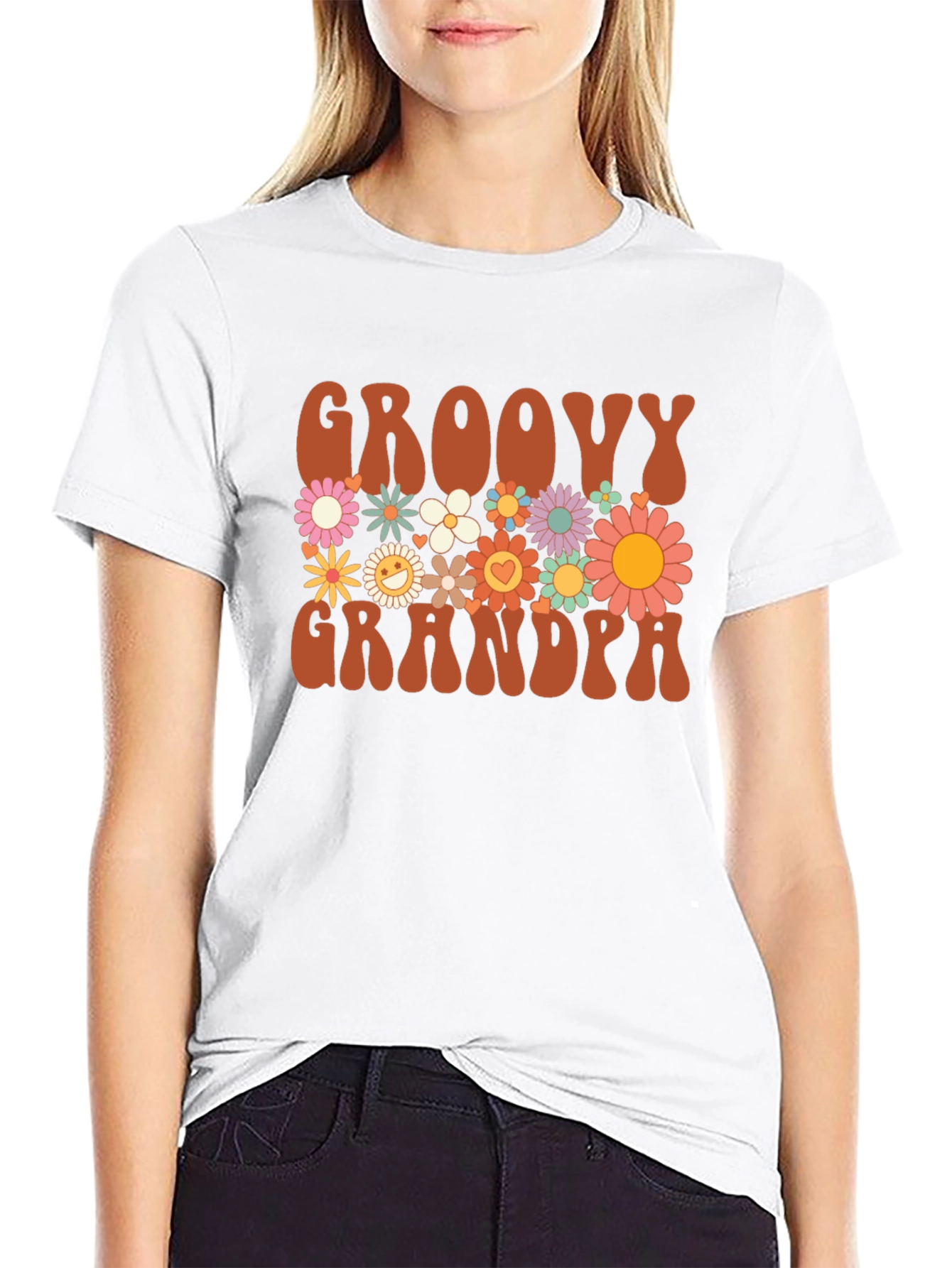 Groovy Grandpa Graphic Tee - Retro Floral Design
