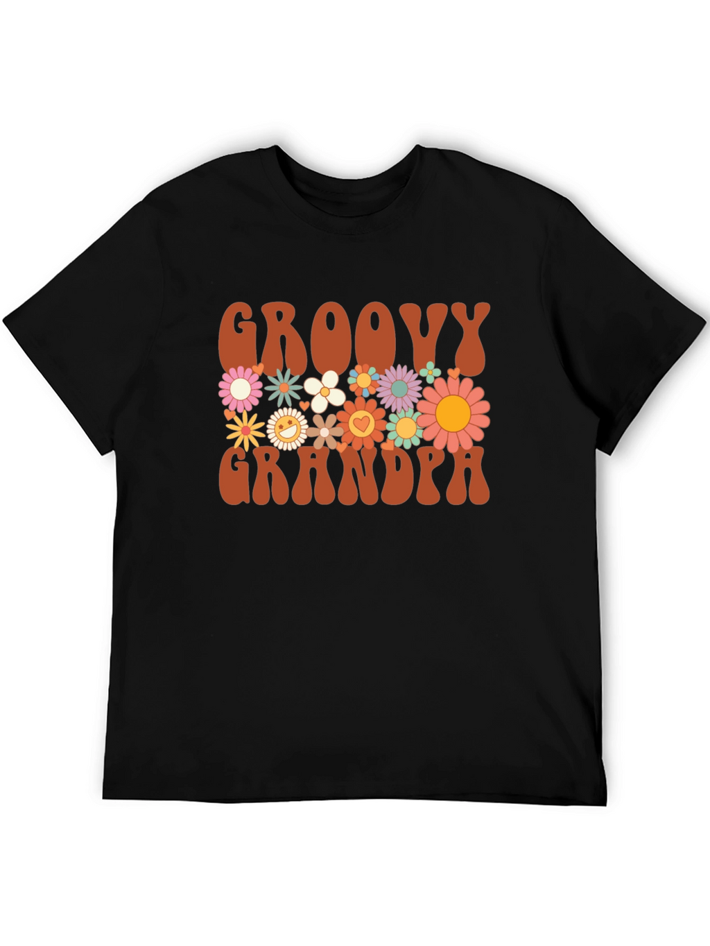 Groovy Grandpa Graphic Tee - Retro Floral Design