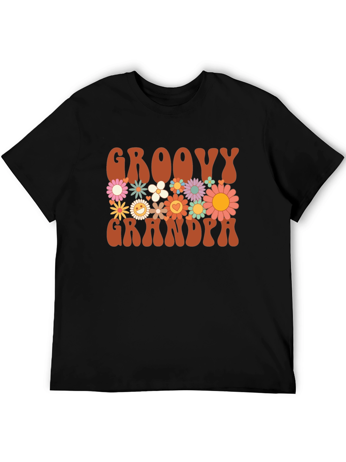 Groovy Grandpa Graphic Tee - Retro Floral Design