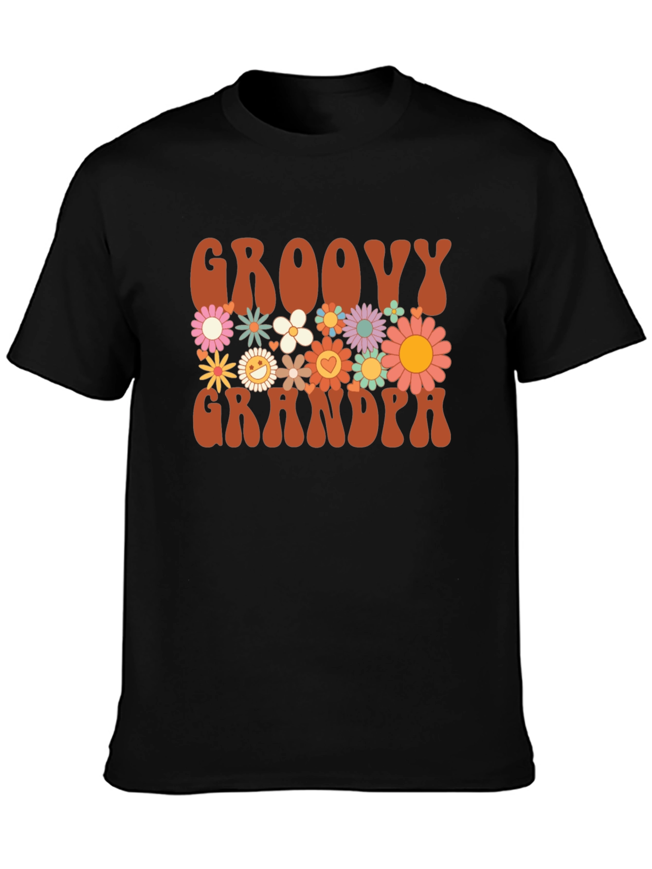 Groovy Grandpa Graphic Tee - Retro Floral Design