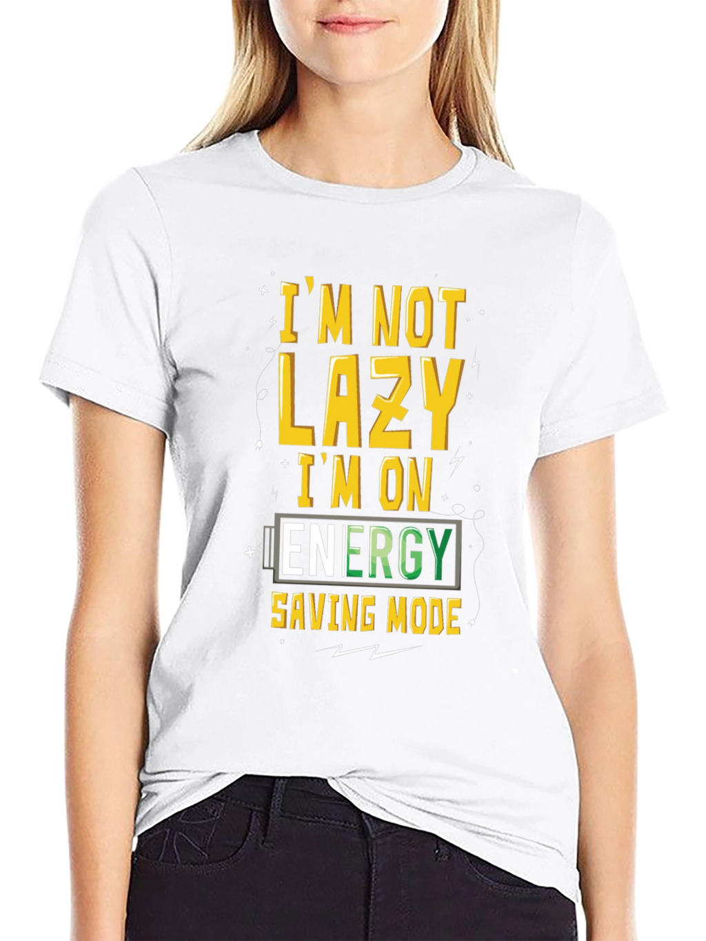 Funny Energy Saving Mode Graphic T-Shirt