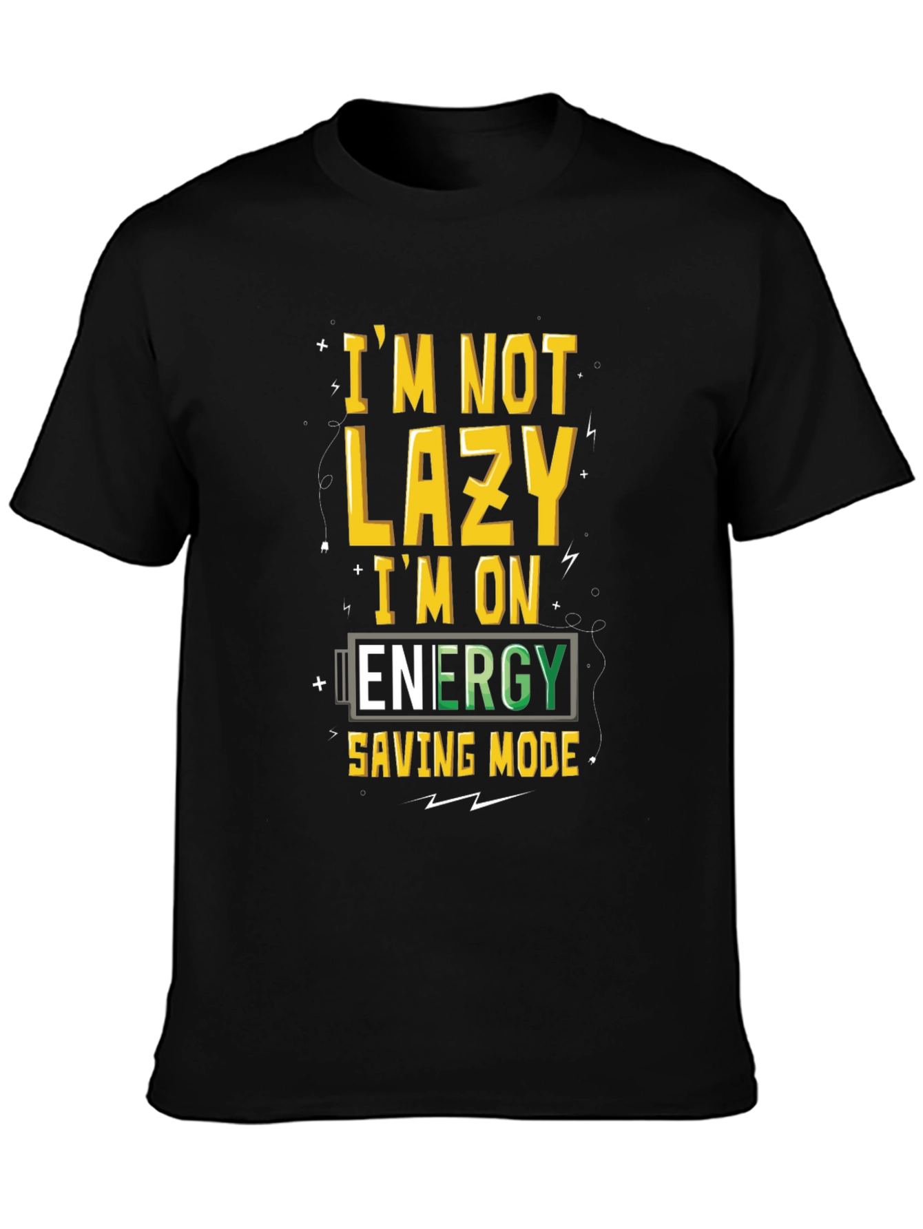 Funny Energy Saving Mode Graphic T-Shirt