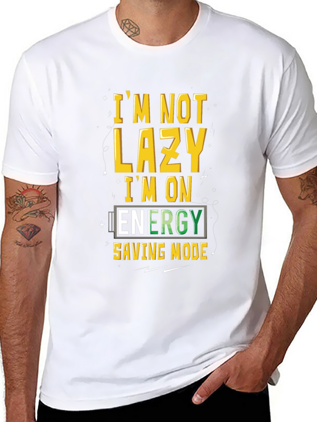Funny Energy Saving Mode Graphic T-Shirt