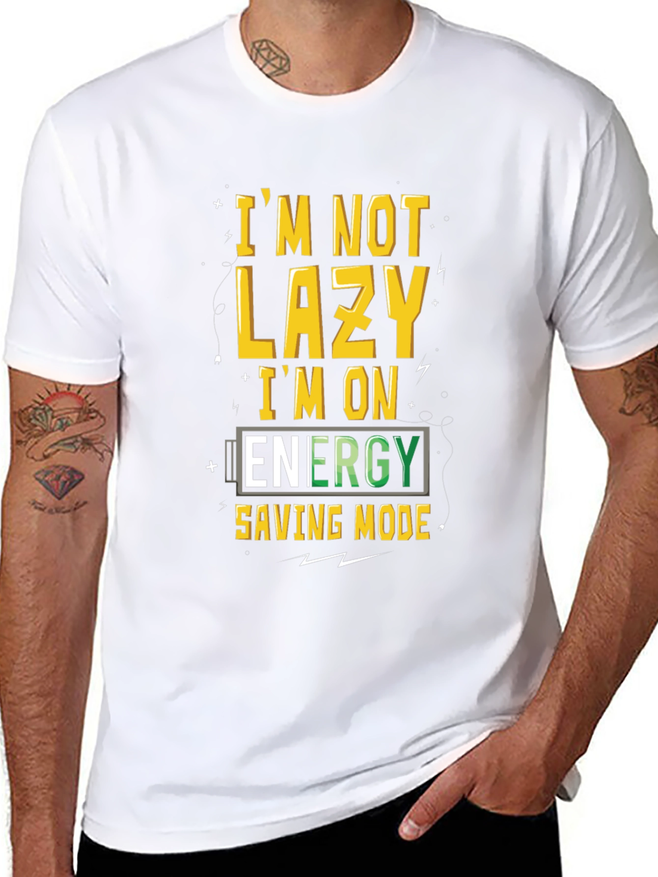 Funny Energy Saving Mode Graphic T-Shirt