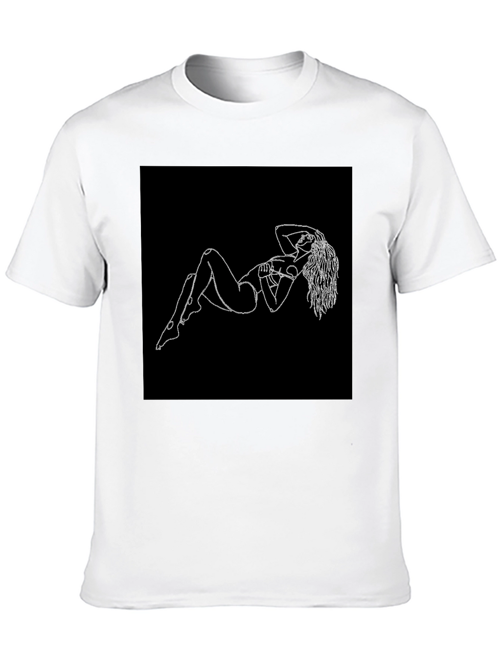 Black T-Shirt with Figure Print
