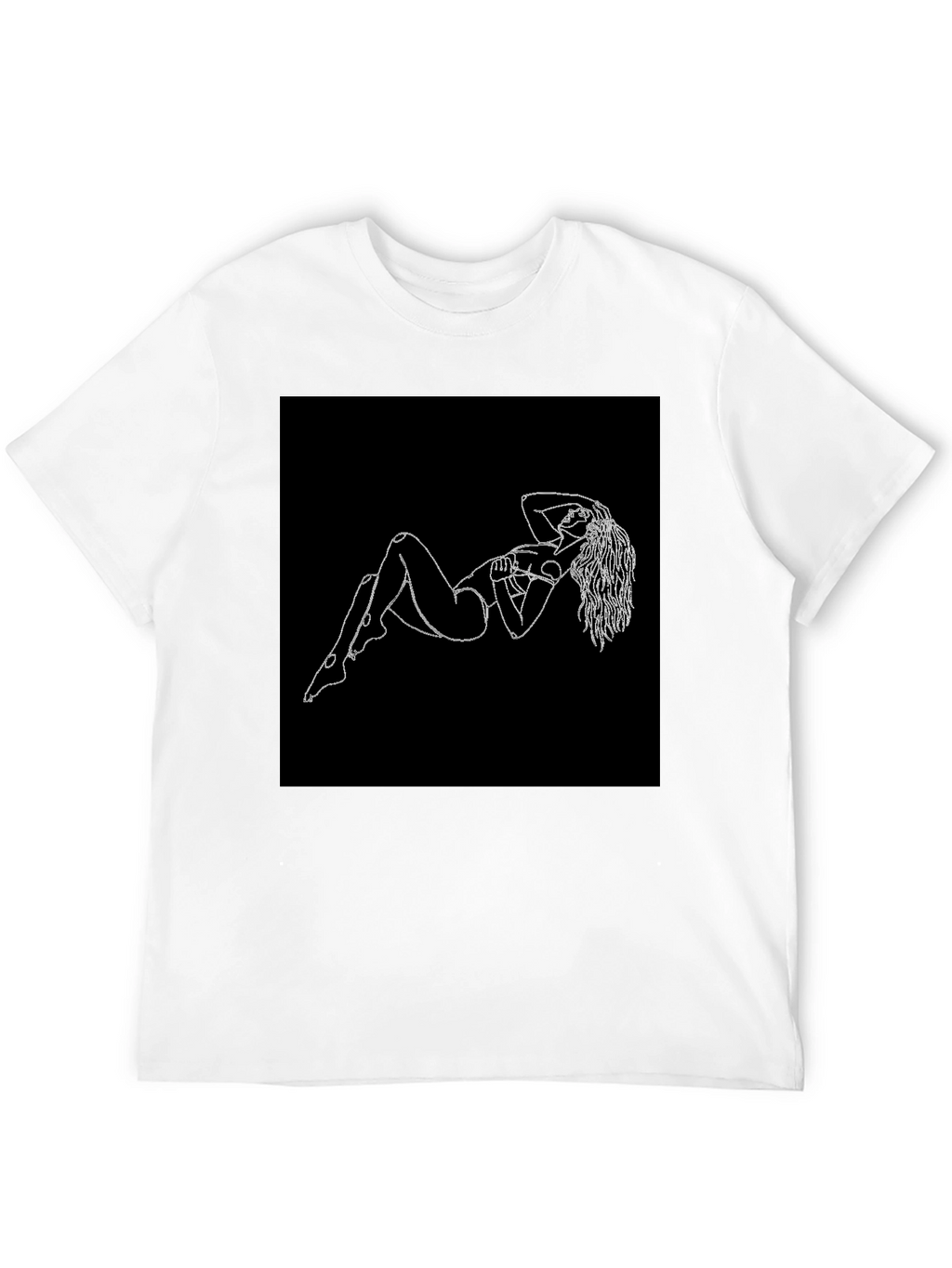 Black T-Shirt with Figure Print