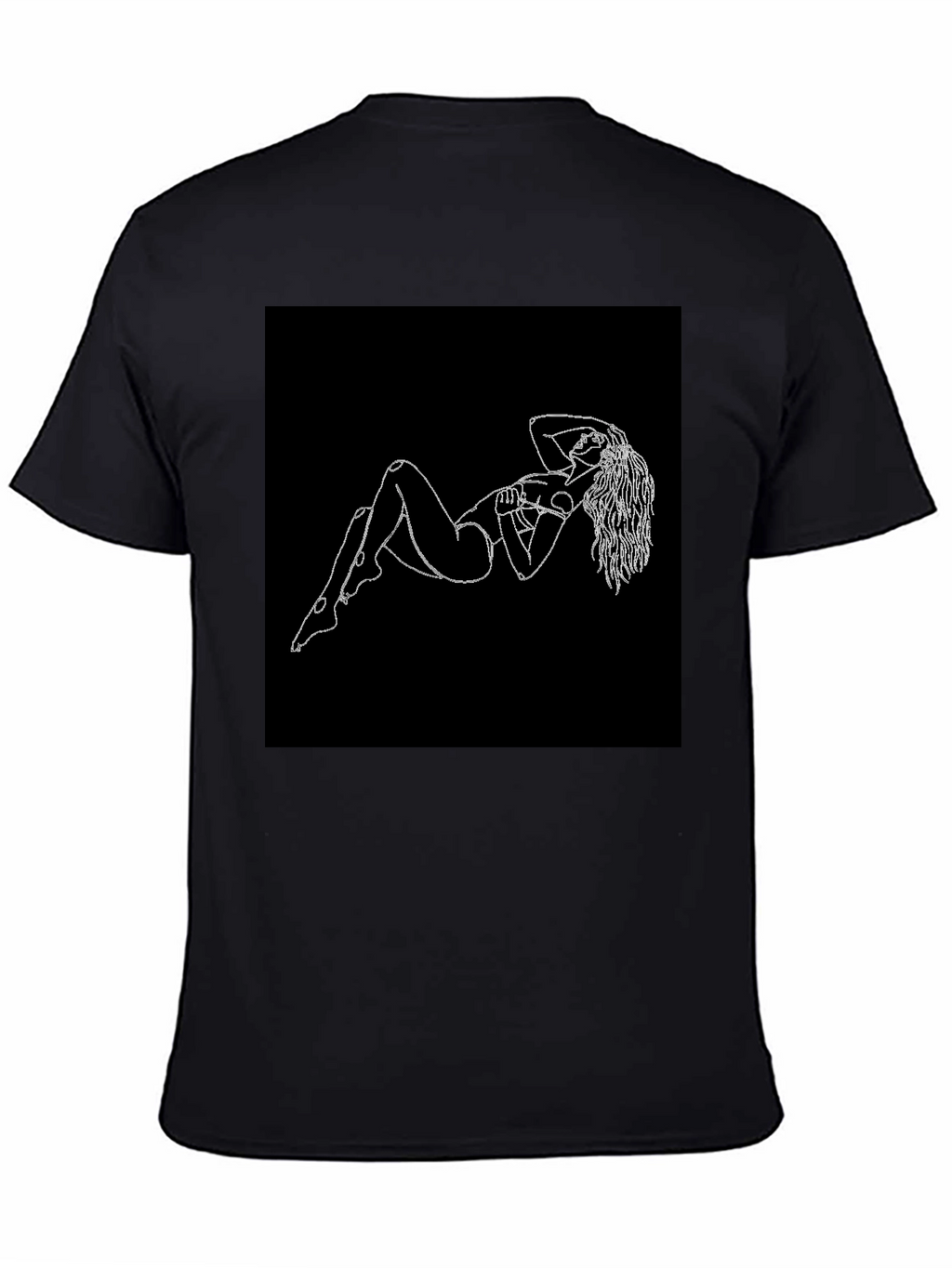Black T-Shirt with Figure Print