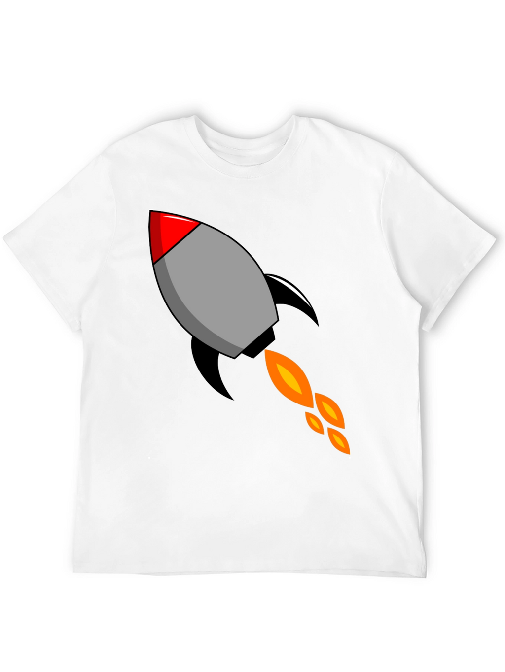 Rocket Graphic Black T-Shirt - Blast Off in Style!