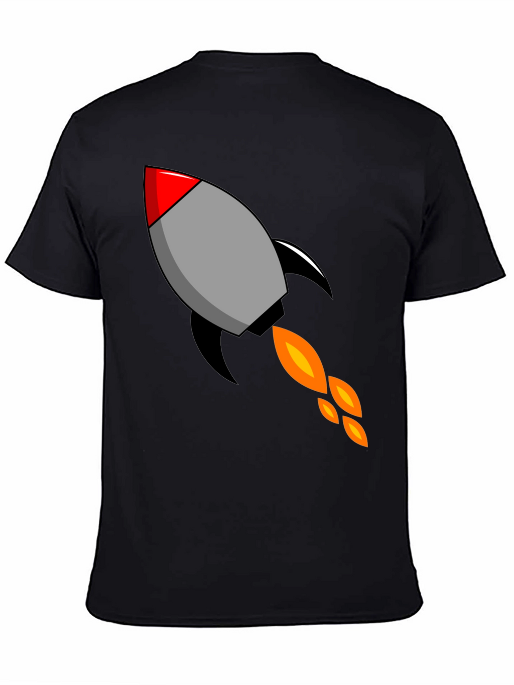 Rocket Graphic Black T-Shirt - Blast Off in Style!