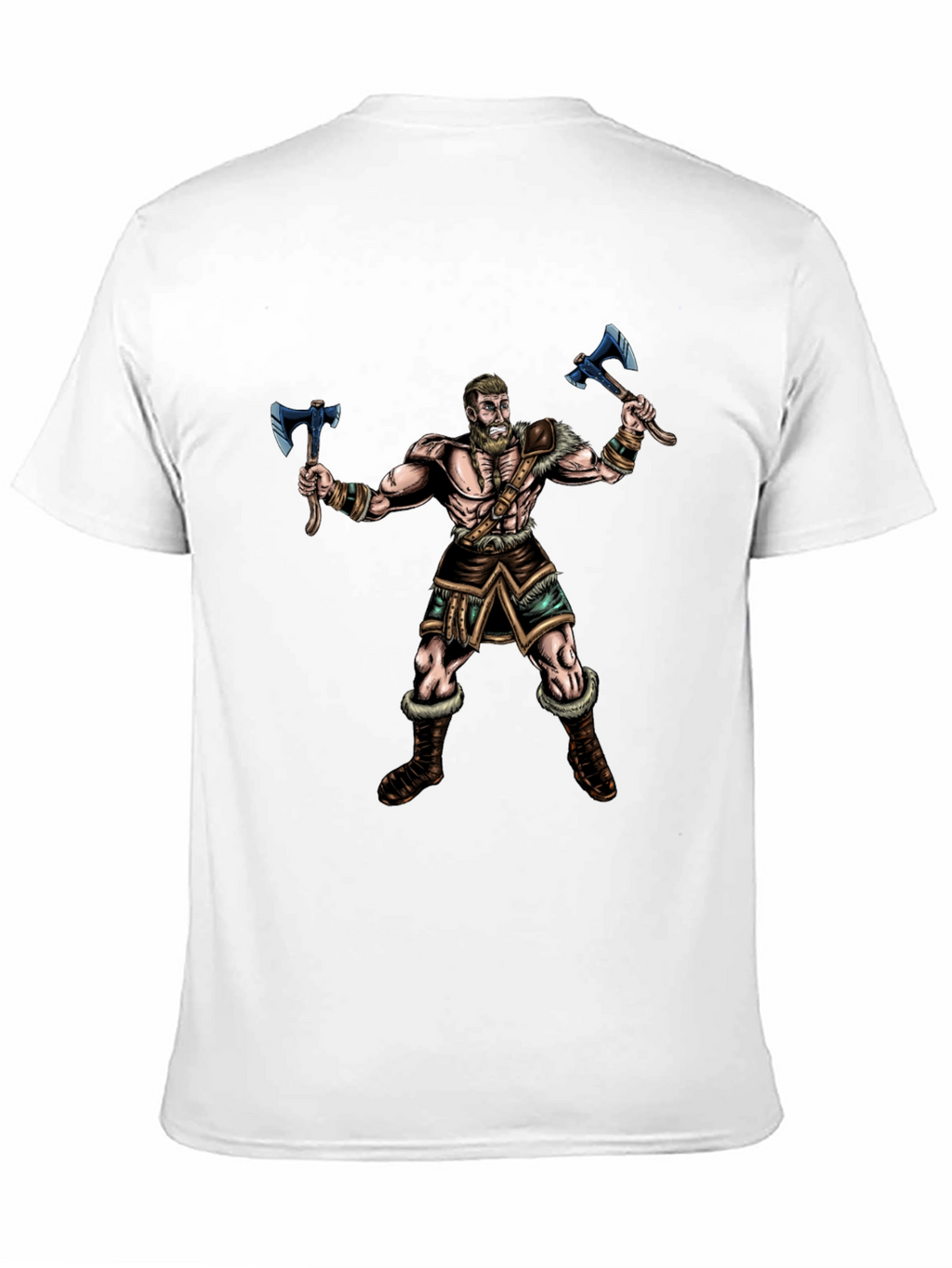 Viking Warrior Graphic Tee - Black Cotton Shirt