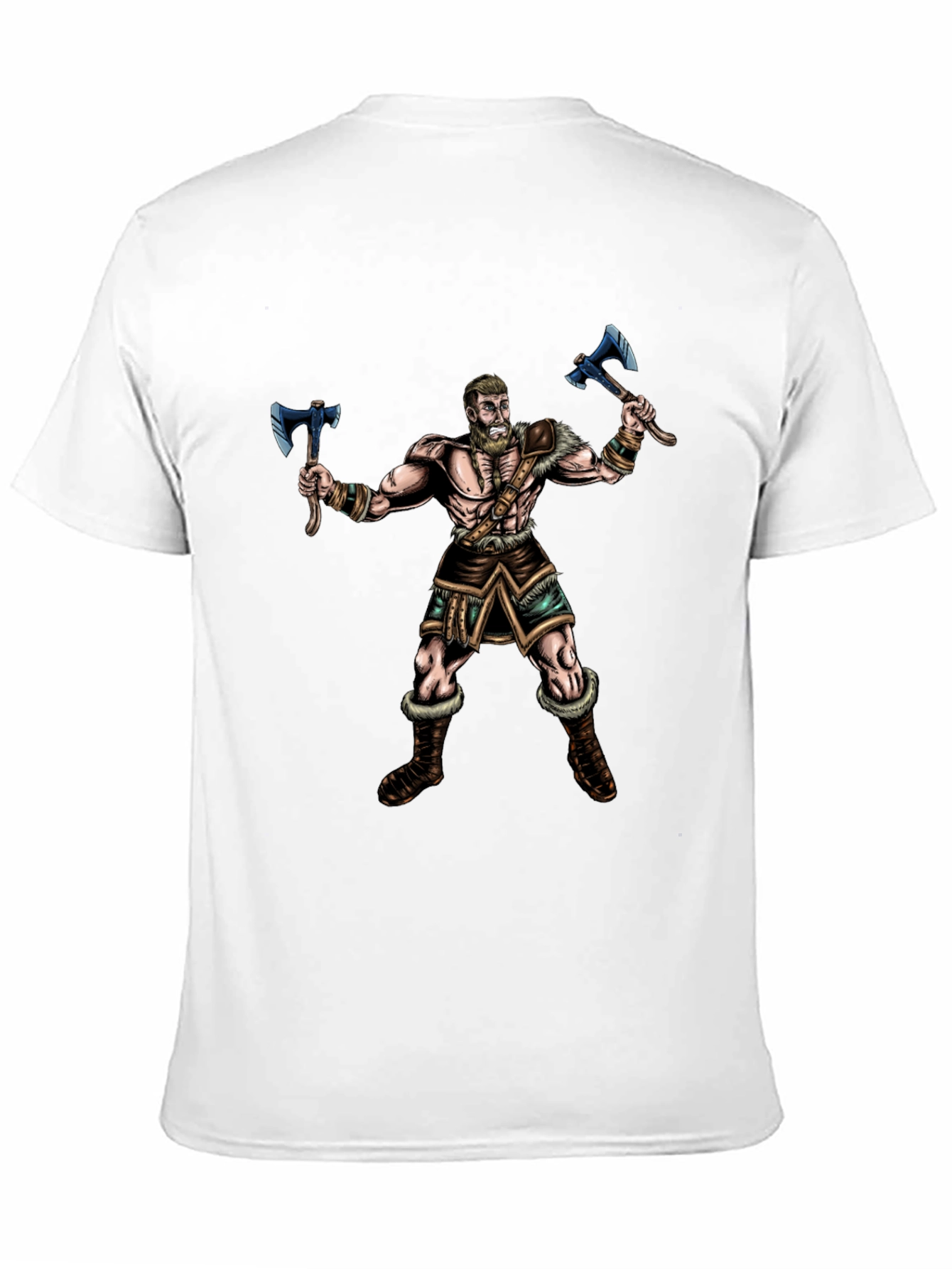 Viking Warrior Graphic Tee - Black Cotton Shirt