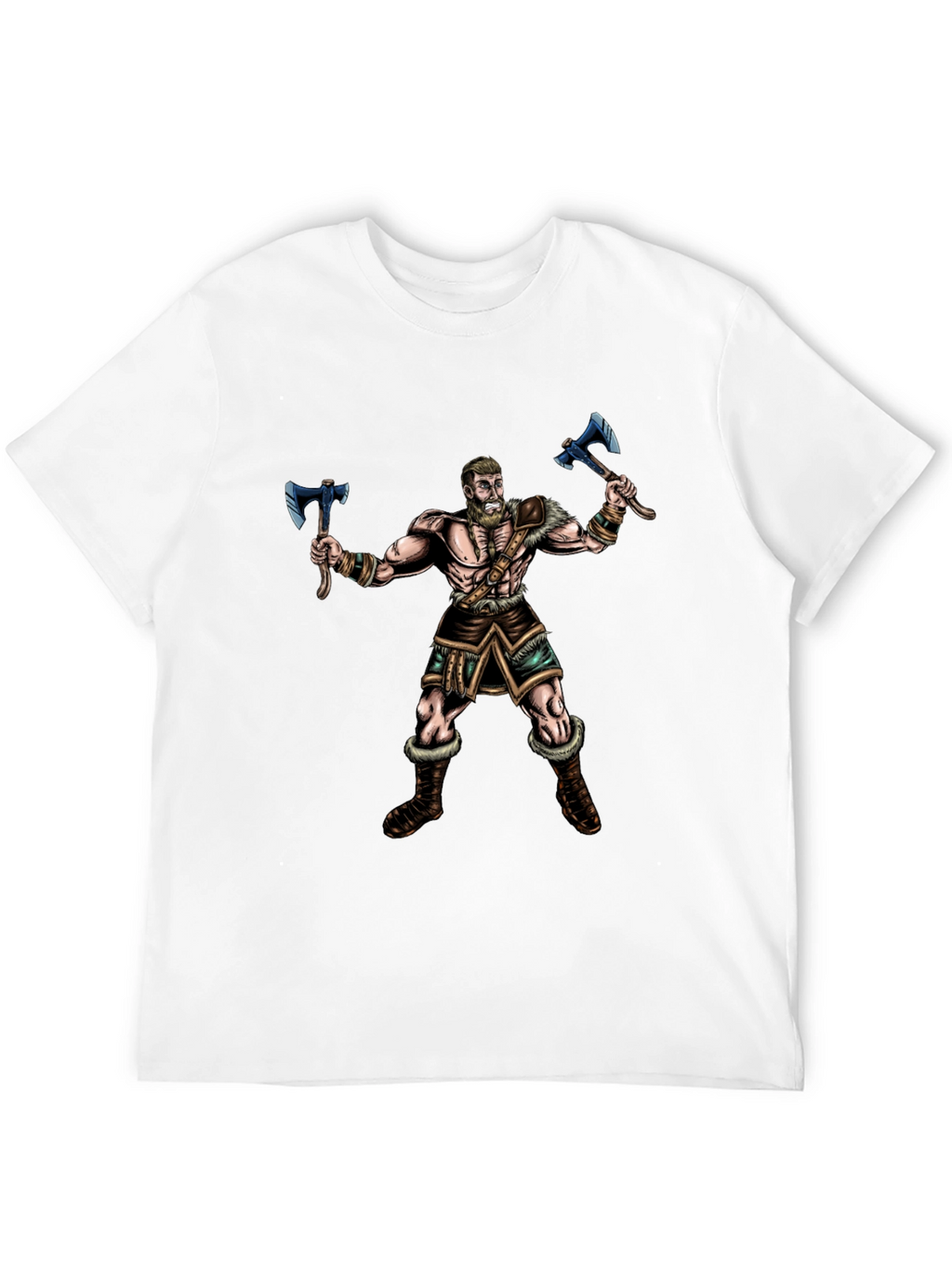 Viking Warrior Graphic Tee - Black Cotton Shirt