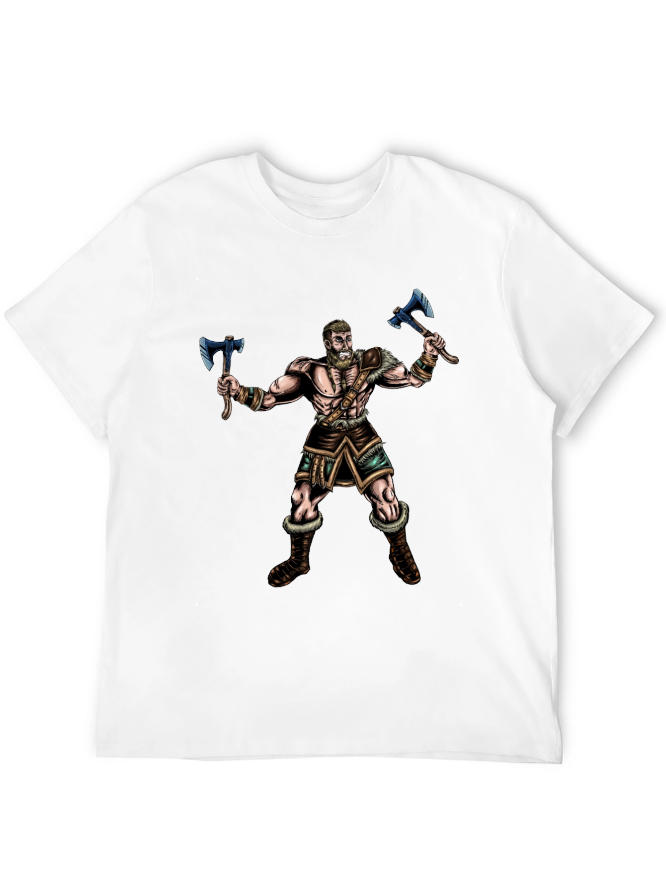 Viking Warrior Graphic Tee - Black Cotton Shirt