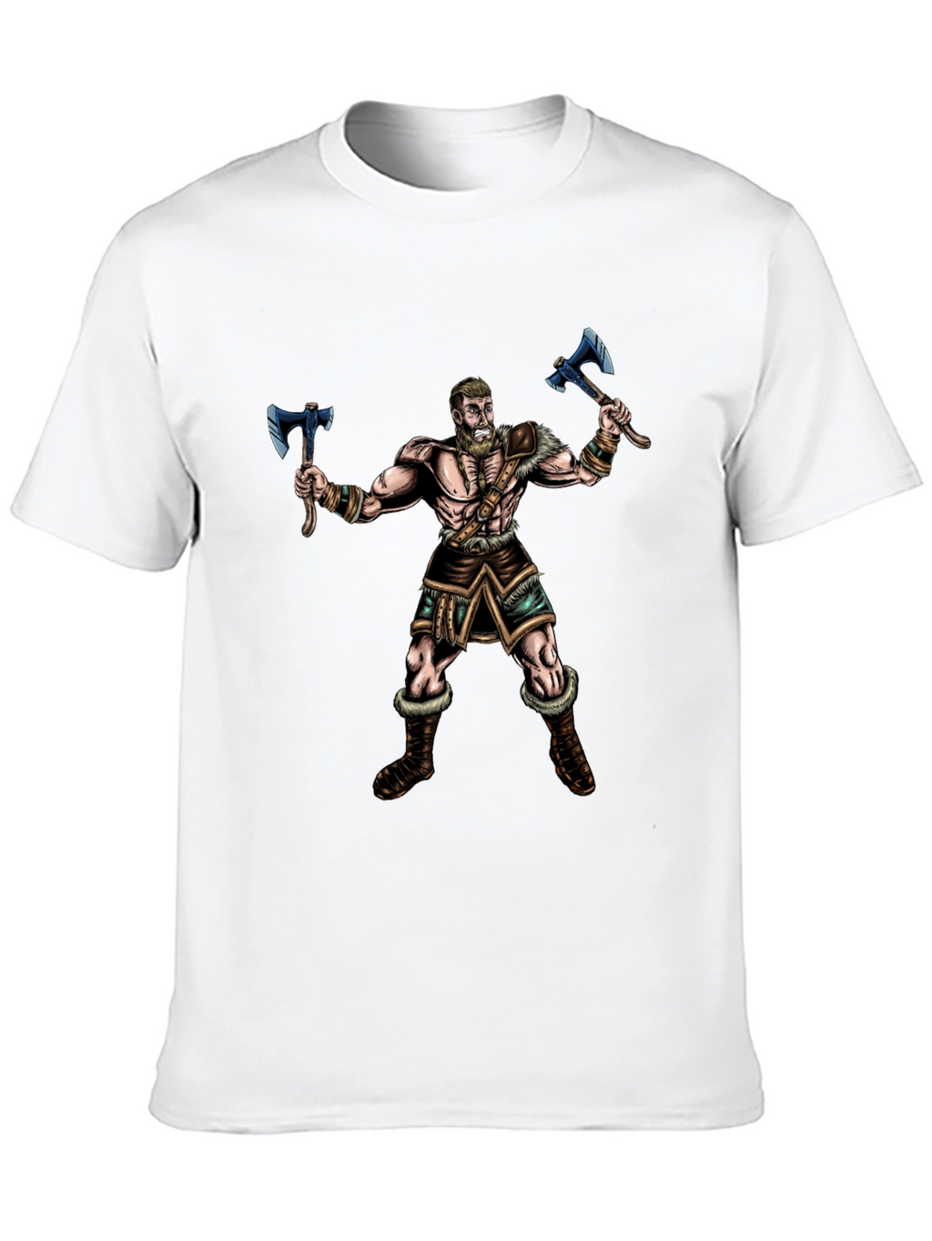 Viking Warrior Graphic Tee - Black Cotton Shirt