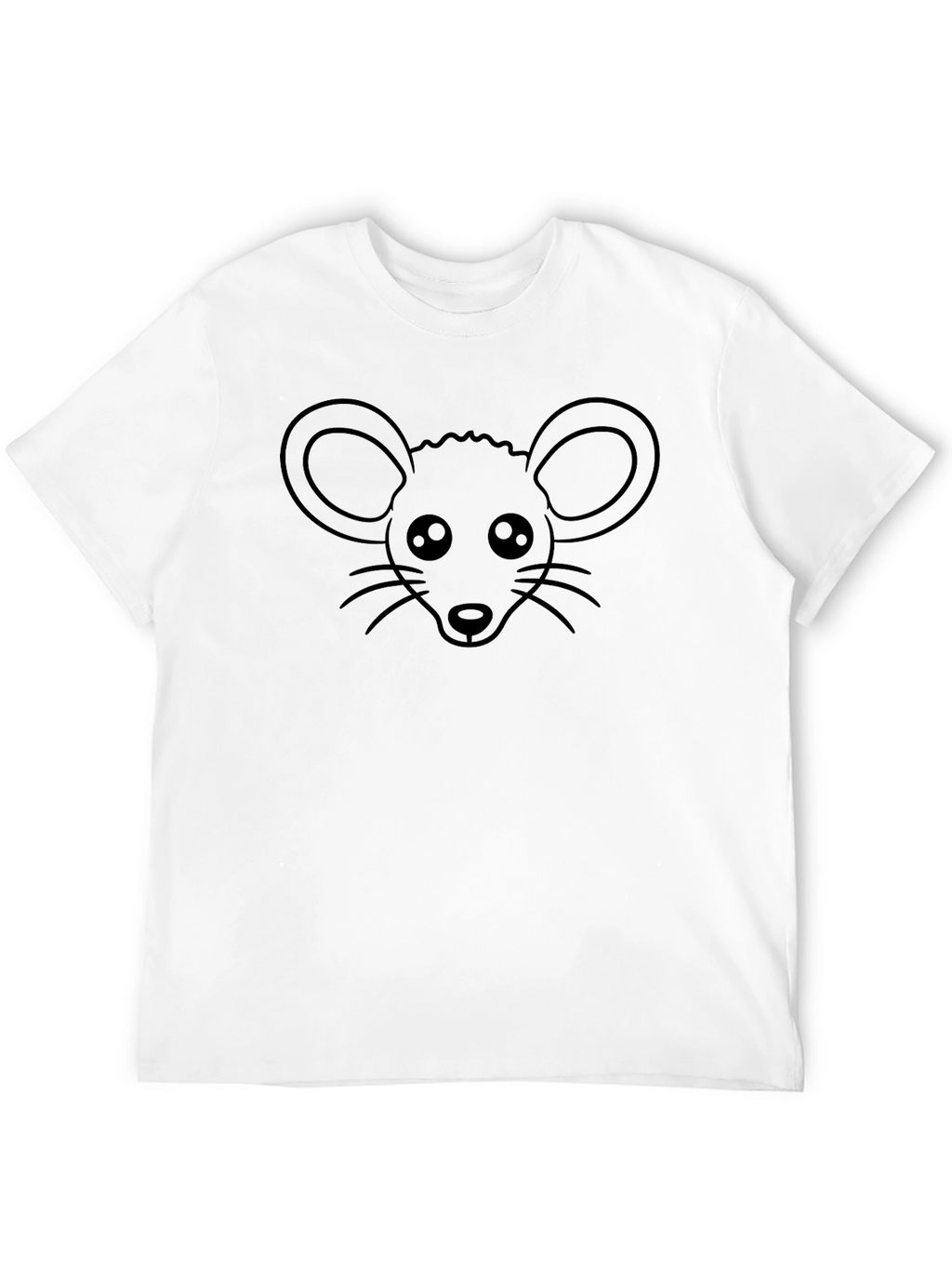 Cute Mouse Graphic Tee - Black Cotton T-Shirt