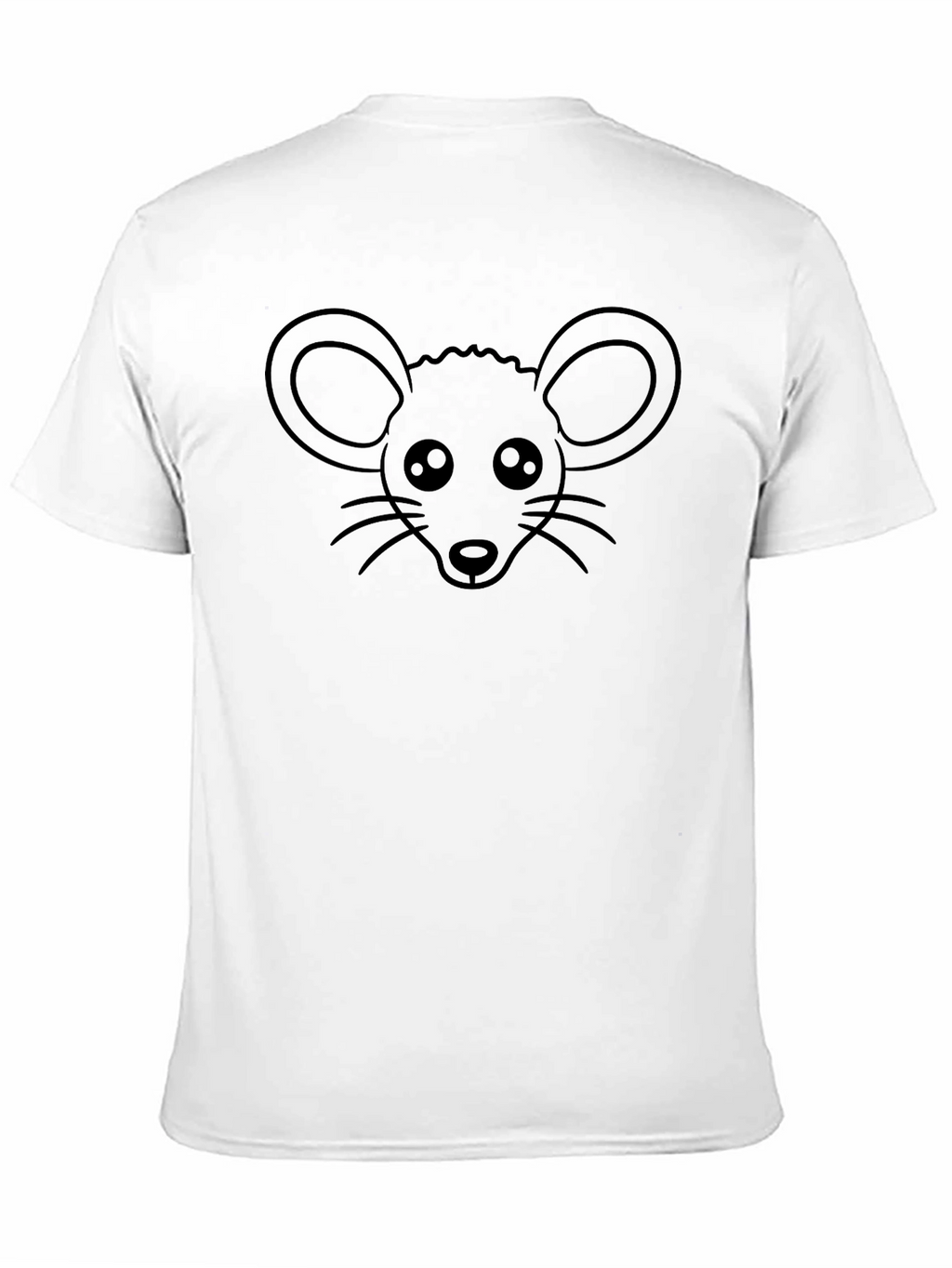 Cute Mouse Graphic Tee - Black Cotton T-Shirt
