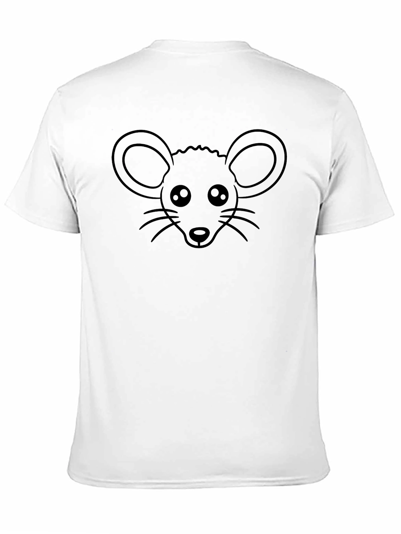 Cute Mouse Graphic Tee - Black Cotton T-Shirt